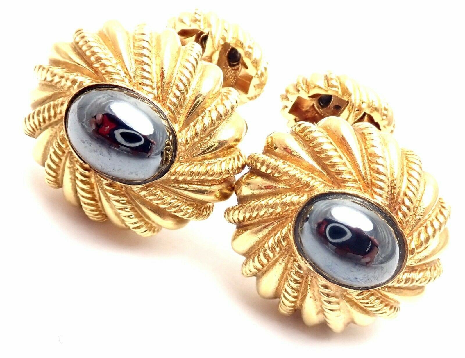 Tiffany & Co. Jewelry & Watches:Men's Jewelry:Cufflinks Authentic! Tiffany & Co Jean Schlumberger 18k Yellow Gold Hematite Cufflinks