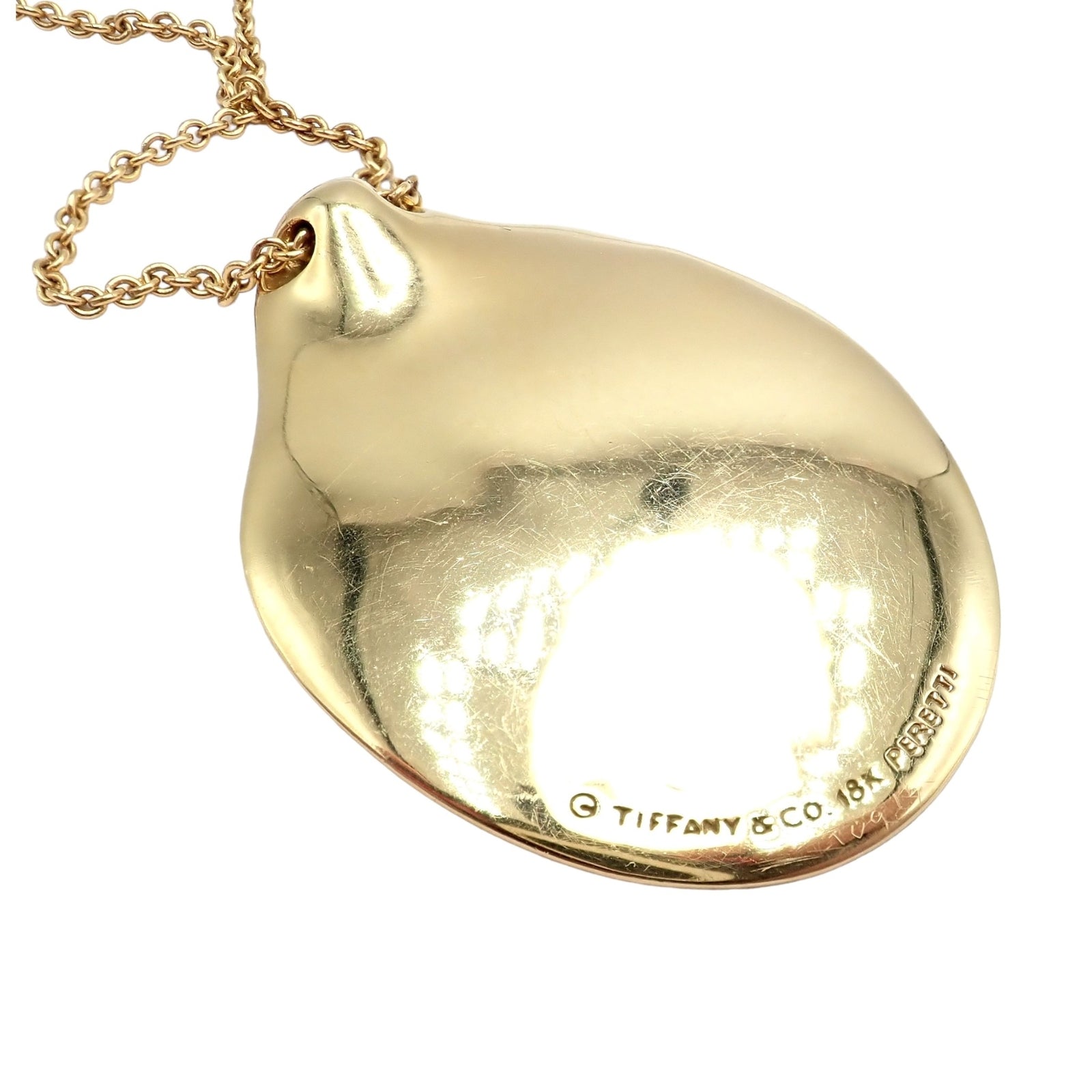 Tiffany & Co. Jewelry & Watches:Fine Jewelry:Necklaces & Pendants Tiffany & Co Peretti 18k Yellow Gold Madonna Pendant Extra Large Necklace 30"