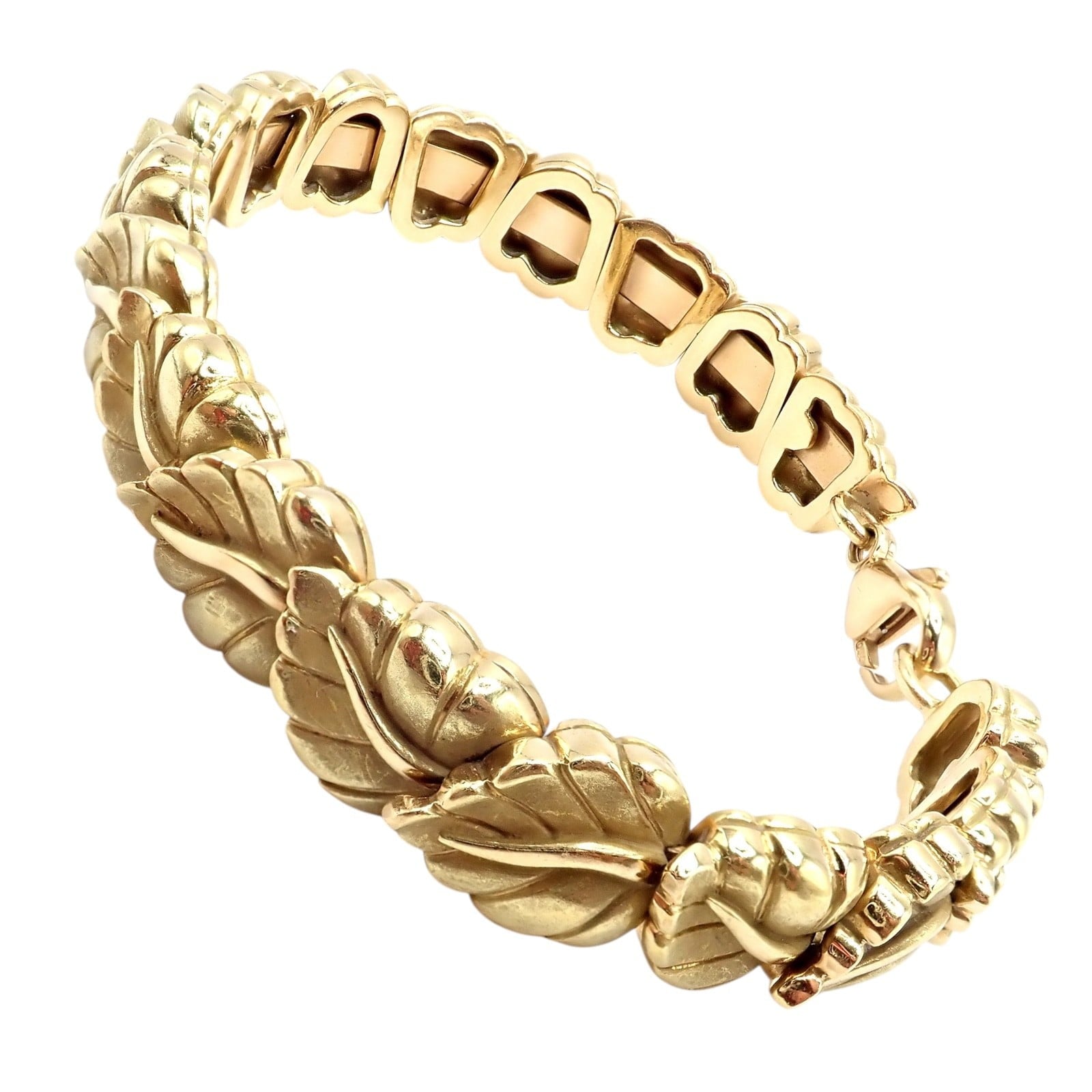 Tiffany & Co. Jewelry & Watches:Fine Jewelry:Bracelets & Charms Vintage! Authentic Tiffany & Co Leaf 18k Yellow Gold Link Bracelet 2002