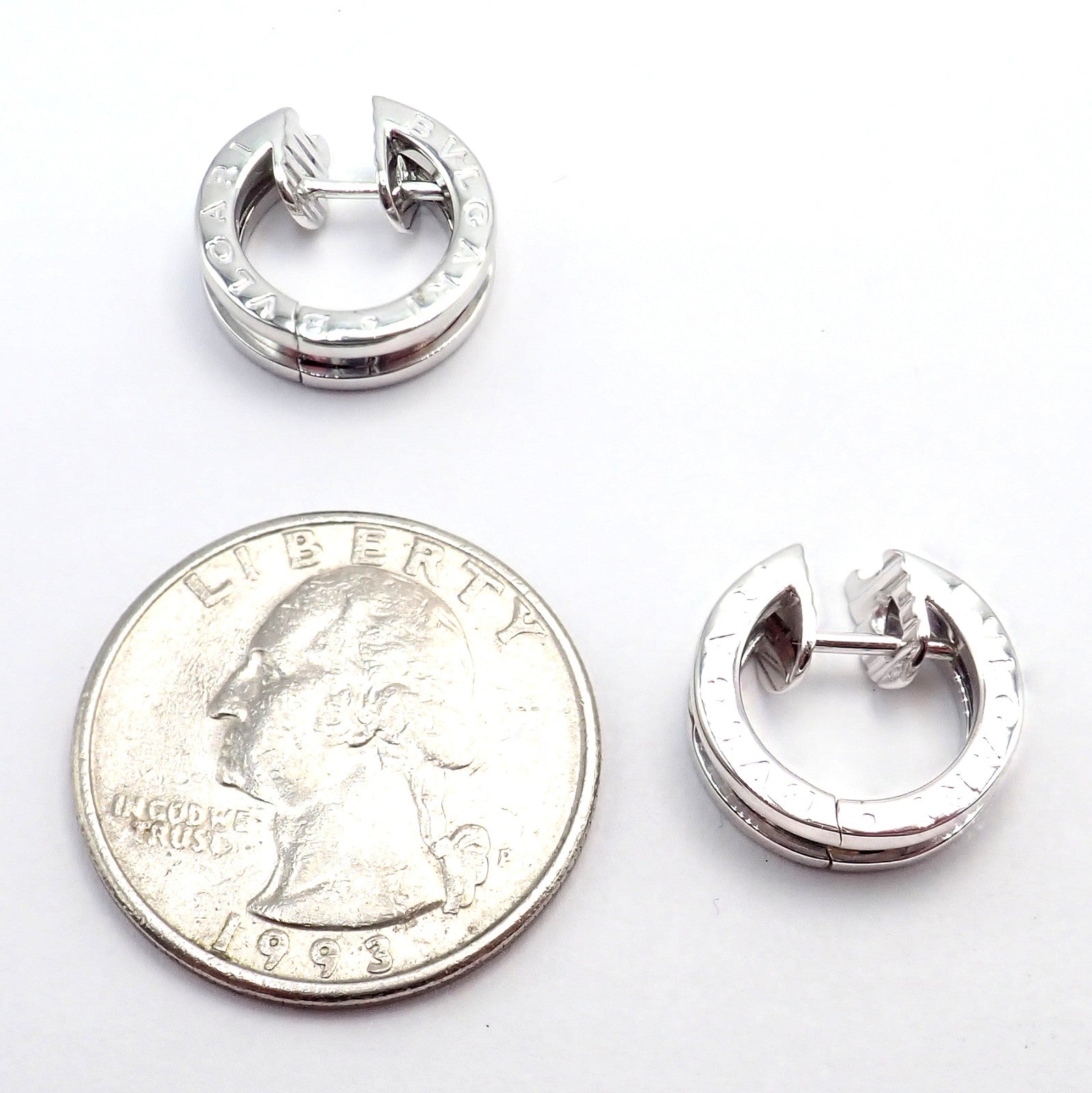 Bulgari Jewelry & Watches:Fine Jewelry:Earrings Authentic! Vintage BULGARI BULGARI B.Zero1 18k White Gold Earrings