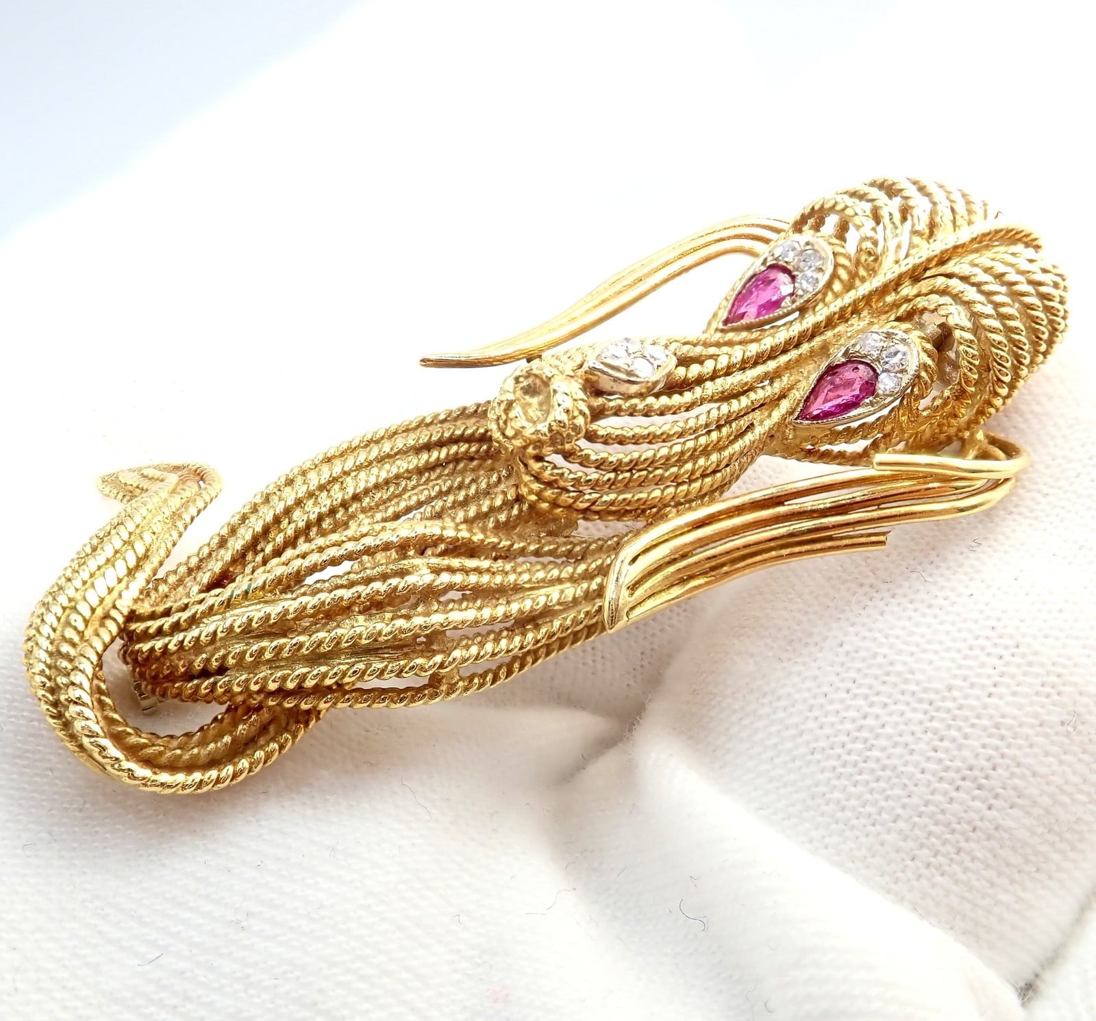 H. Stern Jewelry & Watches:Fine Jewelry:Brooches & Pins Vintage! H. Stern 18k Yellow Gold Diamond Ruby Basset Hound Dog Pin Brooch