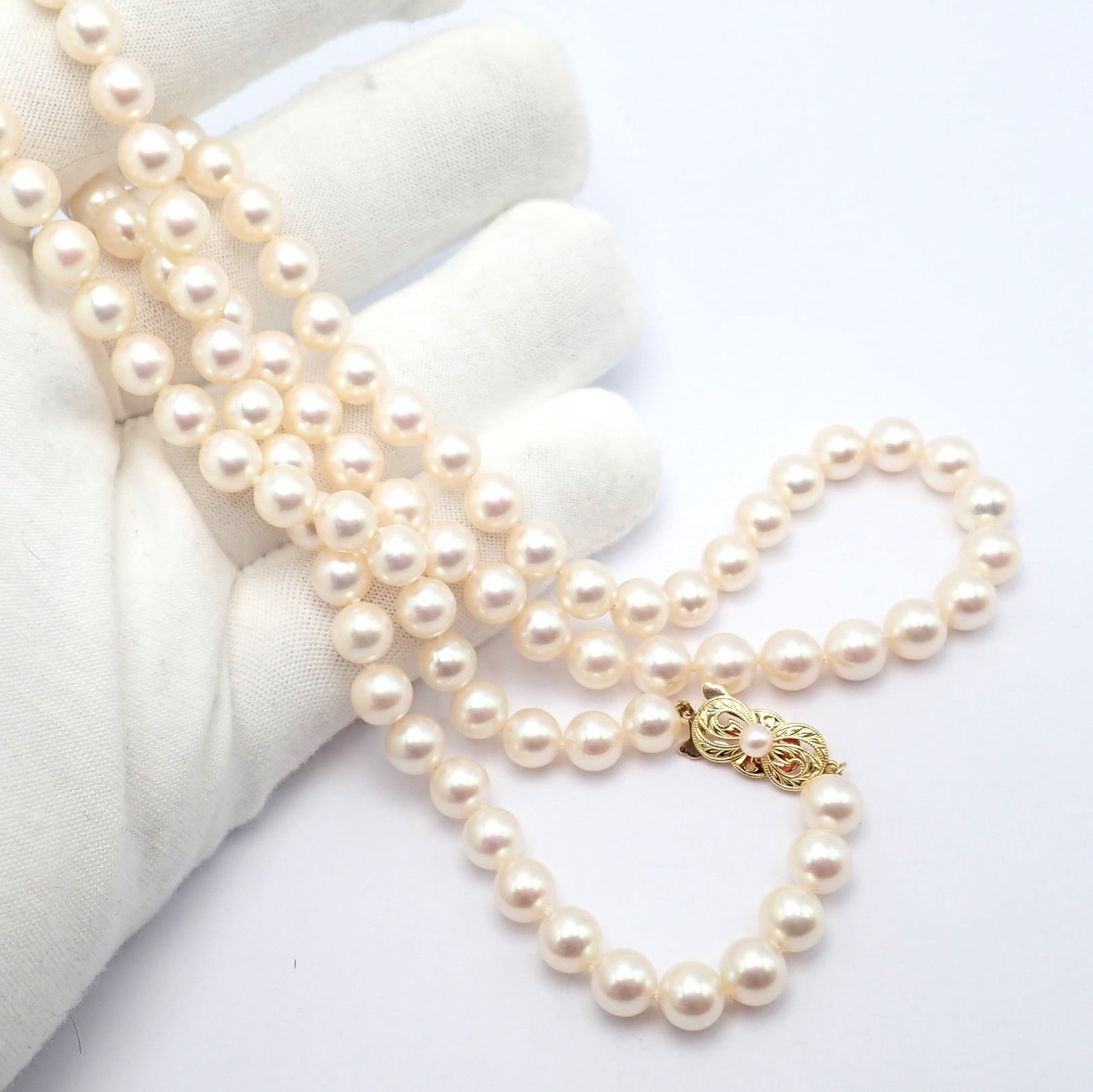 Mikimoto Jewelry & Watches:Fine Jewelry:Necklaces & Pendants Rare! Mikimoto 18k Yellow Gold Pearl Strand 7mm 30" Opera Length Necklace