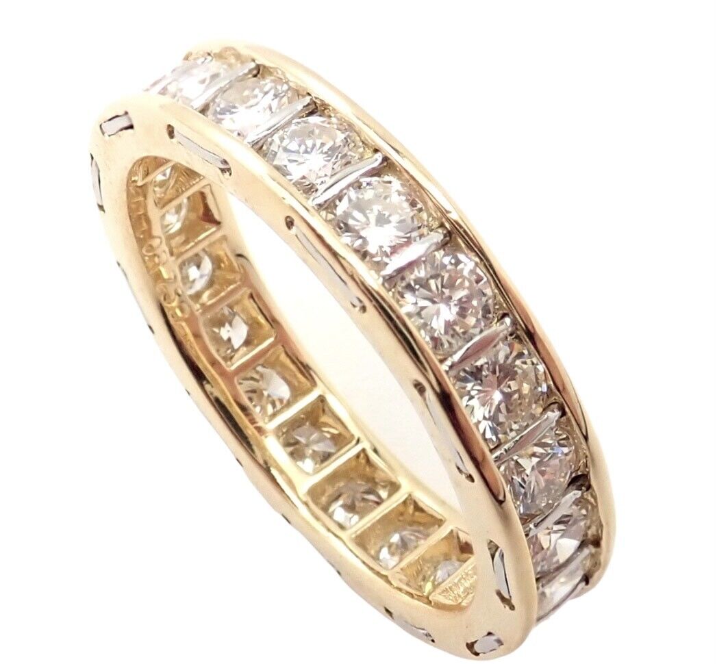 Cartier Jewelry & Watches:Fine Jewelry:Rings Authentic Vintage Cartier Stitches 18k Gold Diamond Eternity Band Ring Size 5