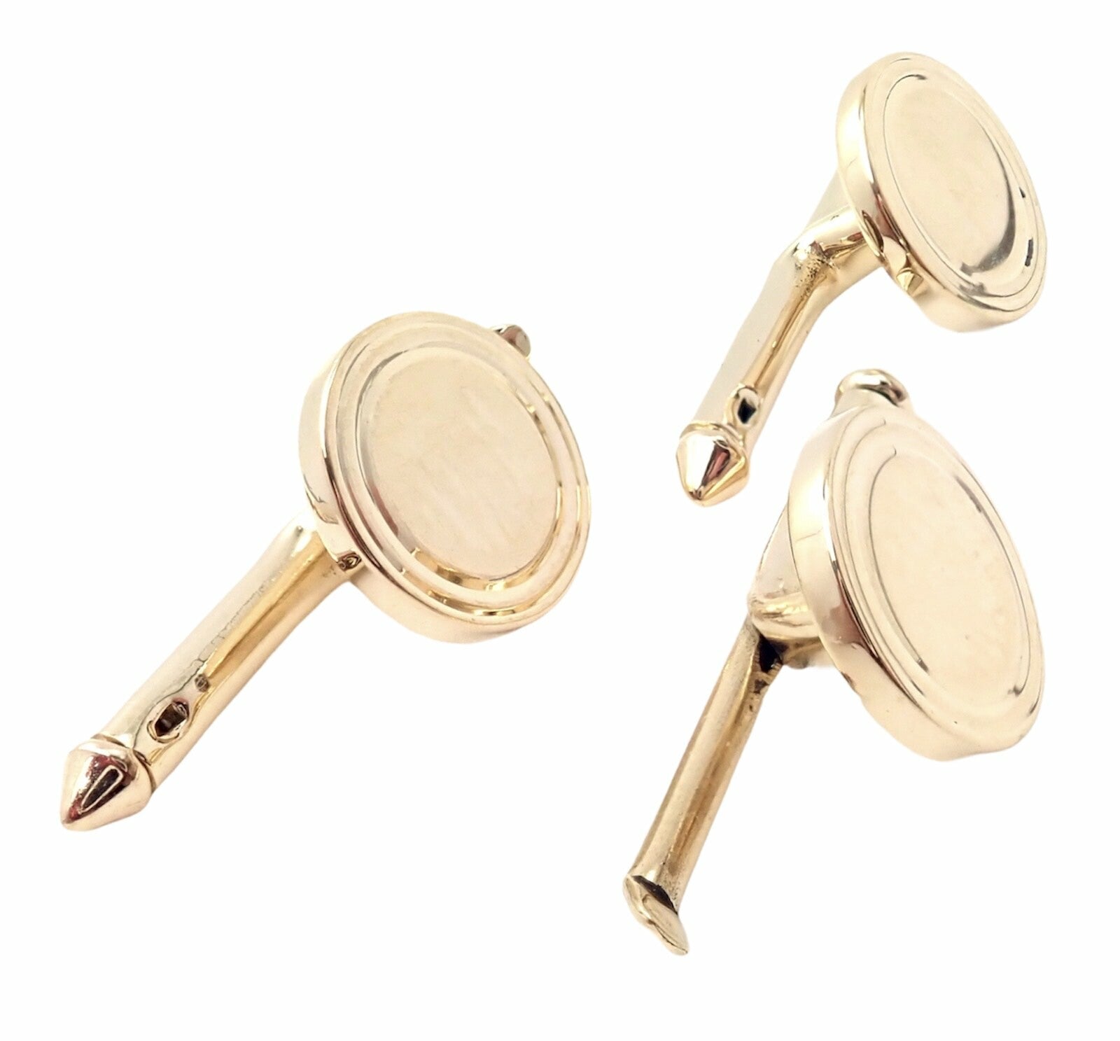Authentic Tiffany & Co. 14k Yellow Gold Mens Cufflinks Tuxedo Buttons Full Set | Fortrove