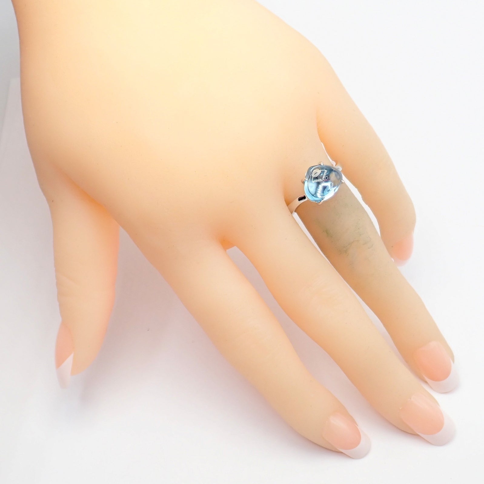 Authentic! Bulgari 18k Whtie Gold Mediterranean Eden Blue Topaz Ring Size 6 | Fortrove