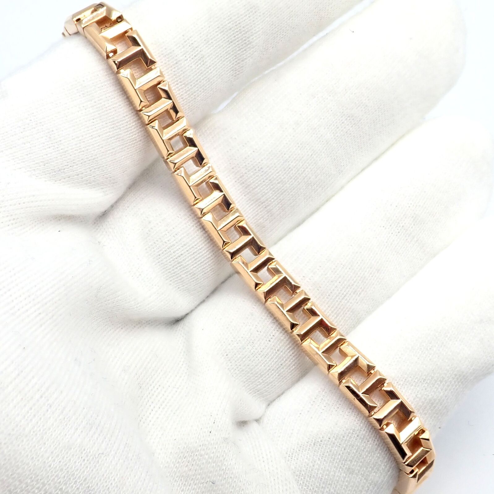 Authentic! Tiffany & Co 18k Rose Gold T Chain Link Bracelet | Fortrove