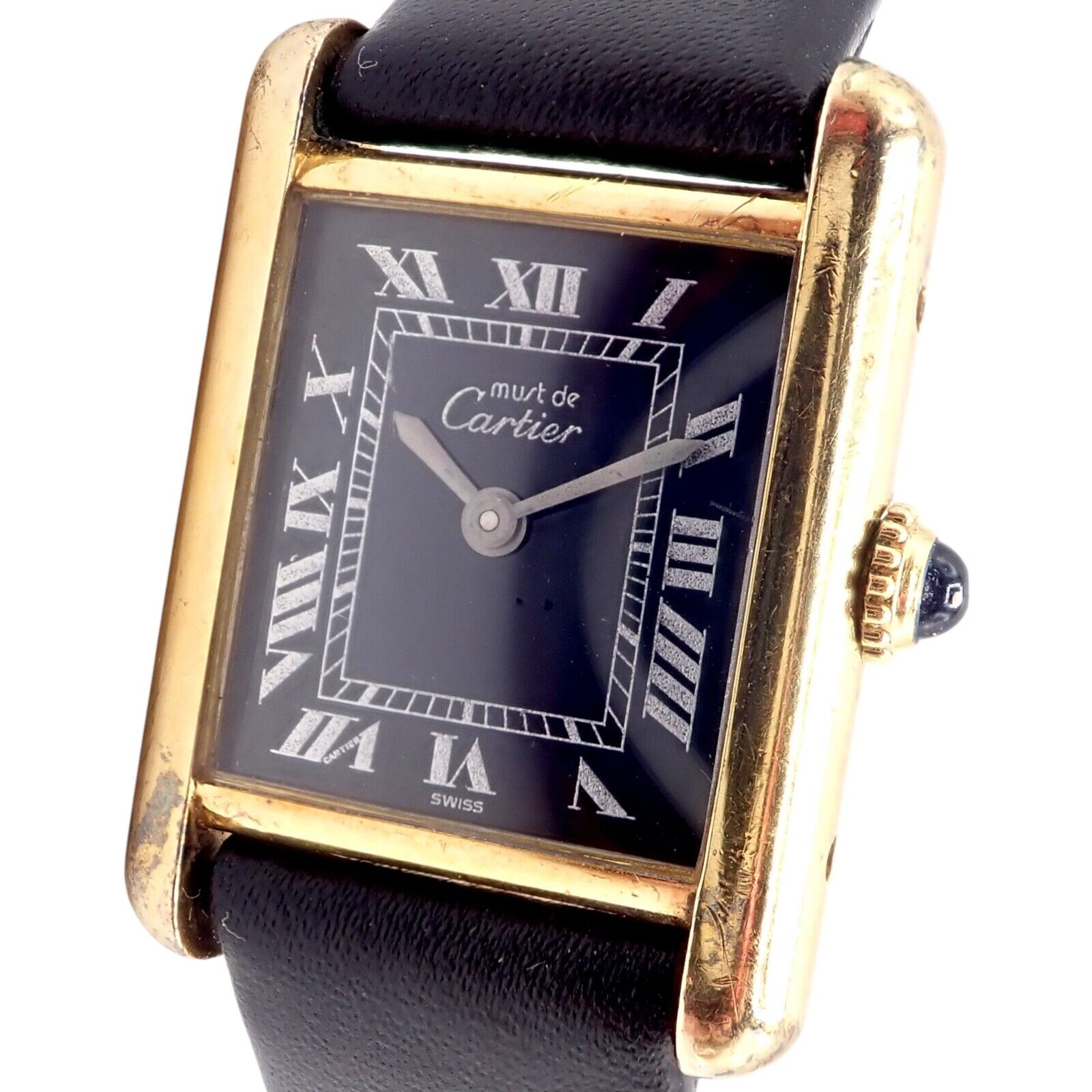 Cartier Jewelry & Watches:Watches, Parts & Accessories:Watches:Wristwatches Authentic! Cartier Must De Silver 925 Argent Vermeil Manual Wind Watch