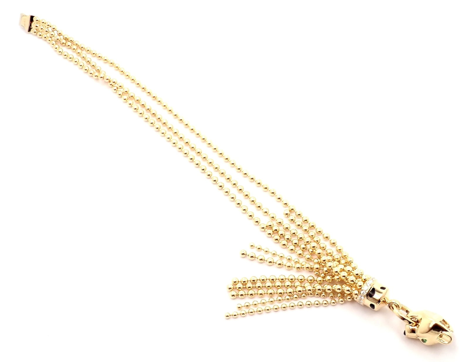 Cartier Jewelry & Watches:Fine Jewelry:Bracelets & Charms Authentic Panthere De Cartier Panther 18k Yellow Gold Diamond Tsavorite Bracelet