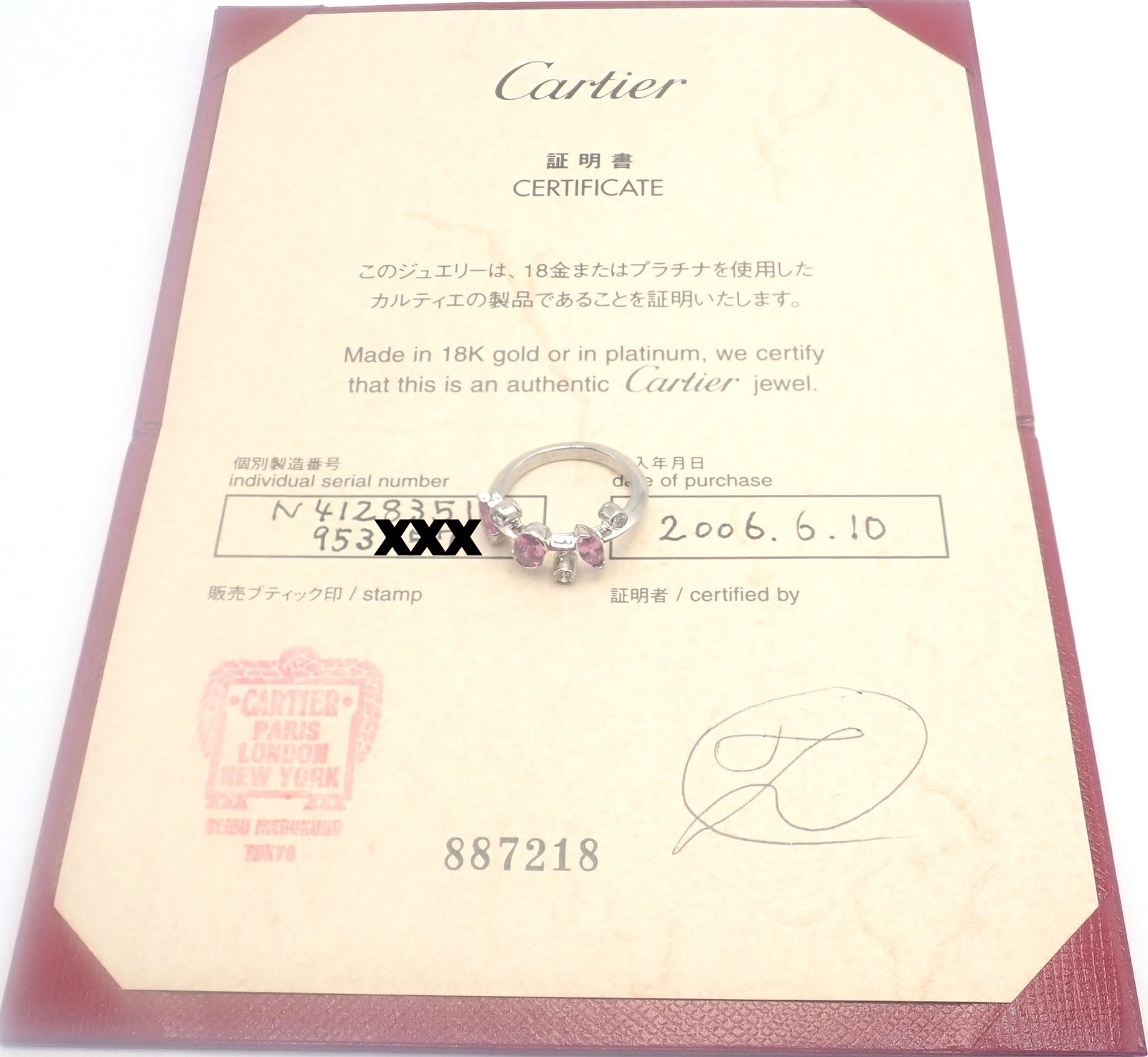 Cartier Jewelry & Watches:Fine Jewelry:Rings Authentic! Cartier Meli Melo Platinum Diamond Pink Sapphire Band Ring Cert.