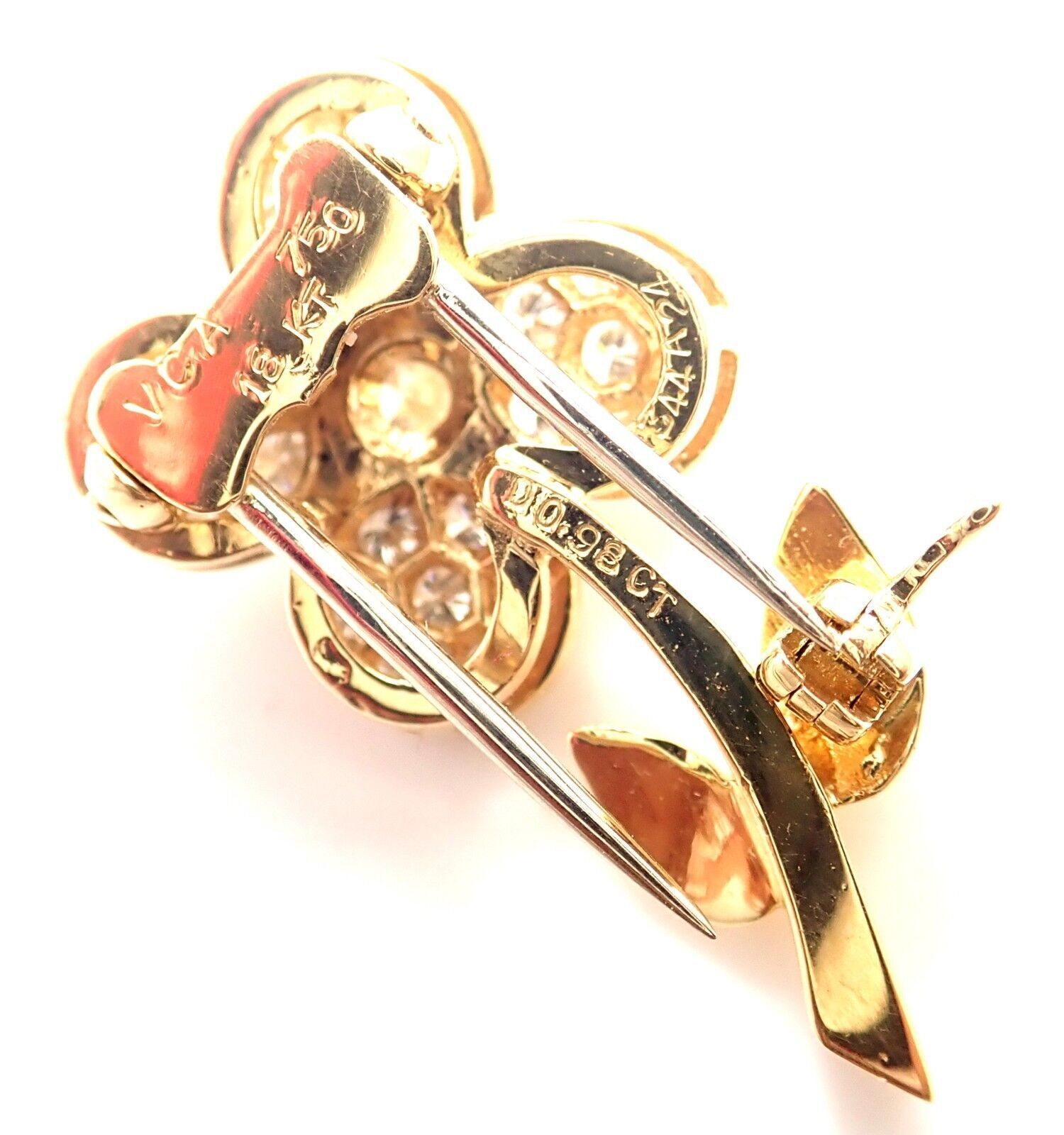 Van Cleef & Arpels Jewelry & Watches:Fine Jewelry:Brooches & Pins Rare! Authentic Van Cleef & Arpels Diamond 18k Yellow Gold Flower Pin Brooch