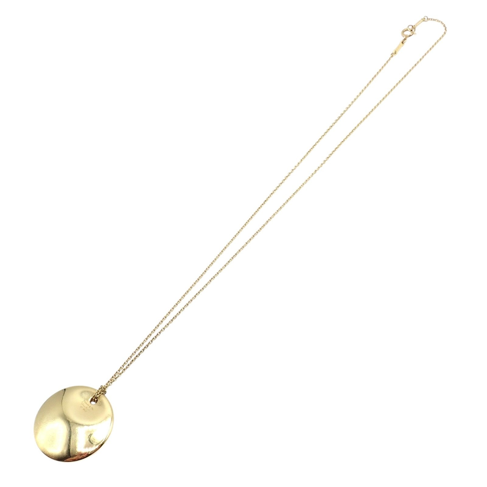 Vintage! Tiffany & Co Peretti 18k Yellow Gold 24mm Disc Pendant Necklace | Fortrove