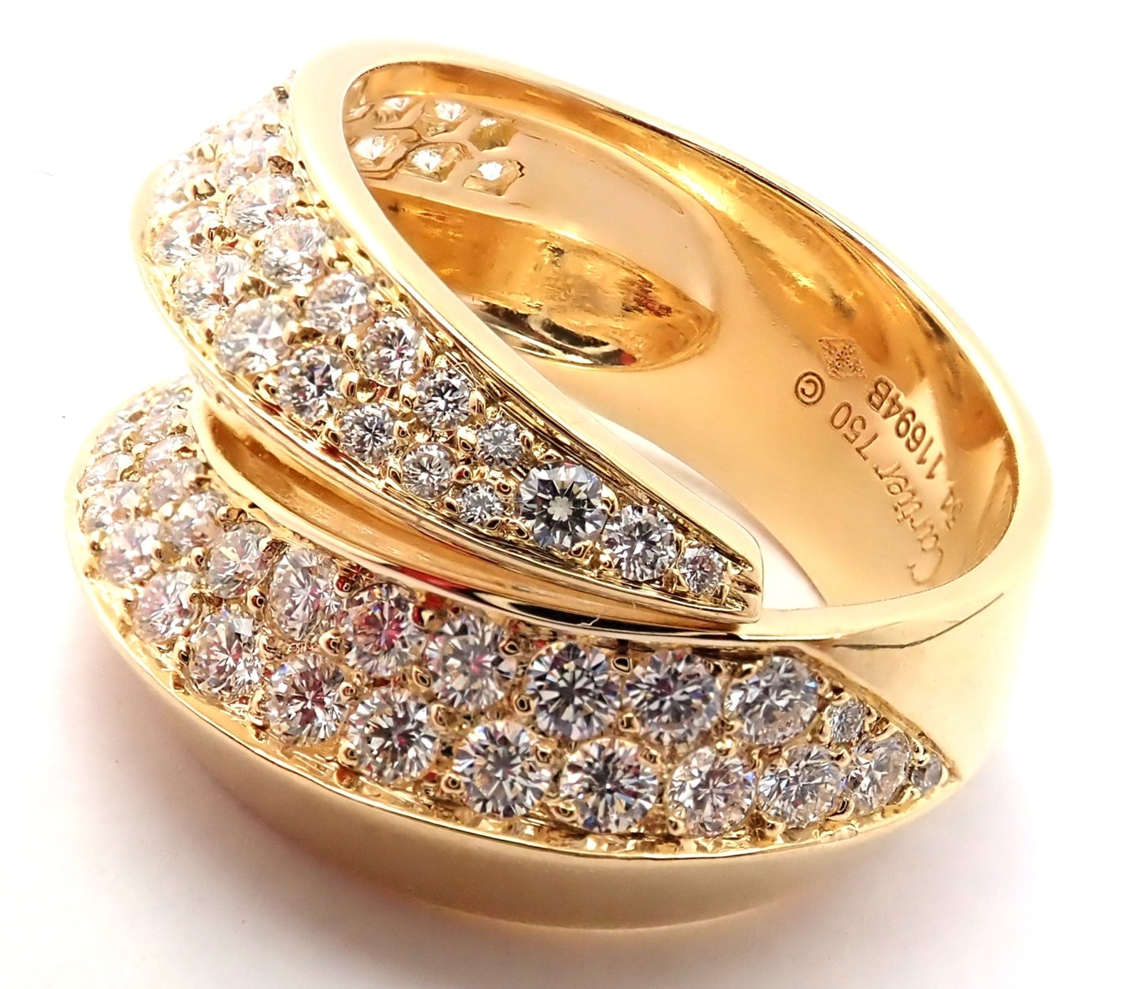 Cartier Jewelry & Watches:Fine Jewelry:Rings Authentic! Cartier Panthere Griffe 18k Yellow Gold 2.50ctw Diamond Band Ring