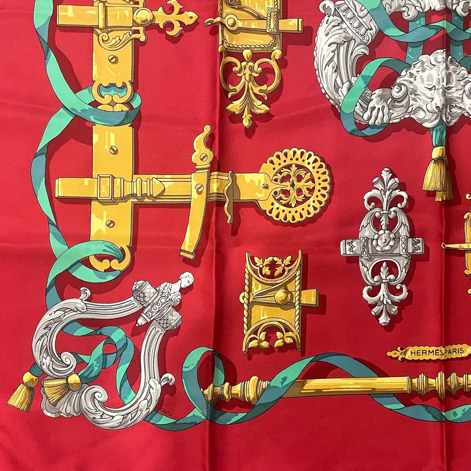 Hermes Clothing, Shoes & Accessories:Women:Women's Accessories:Scarves & Wraps Authentic Hermes Ferronnerie 90cm Silk Scarf