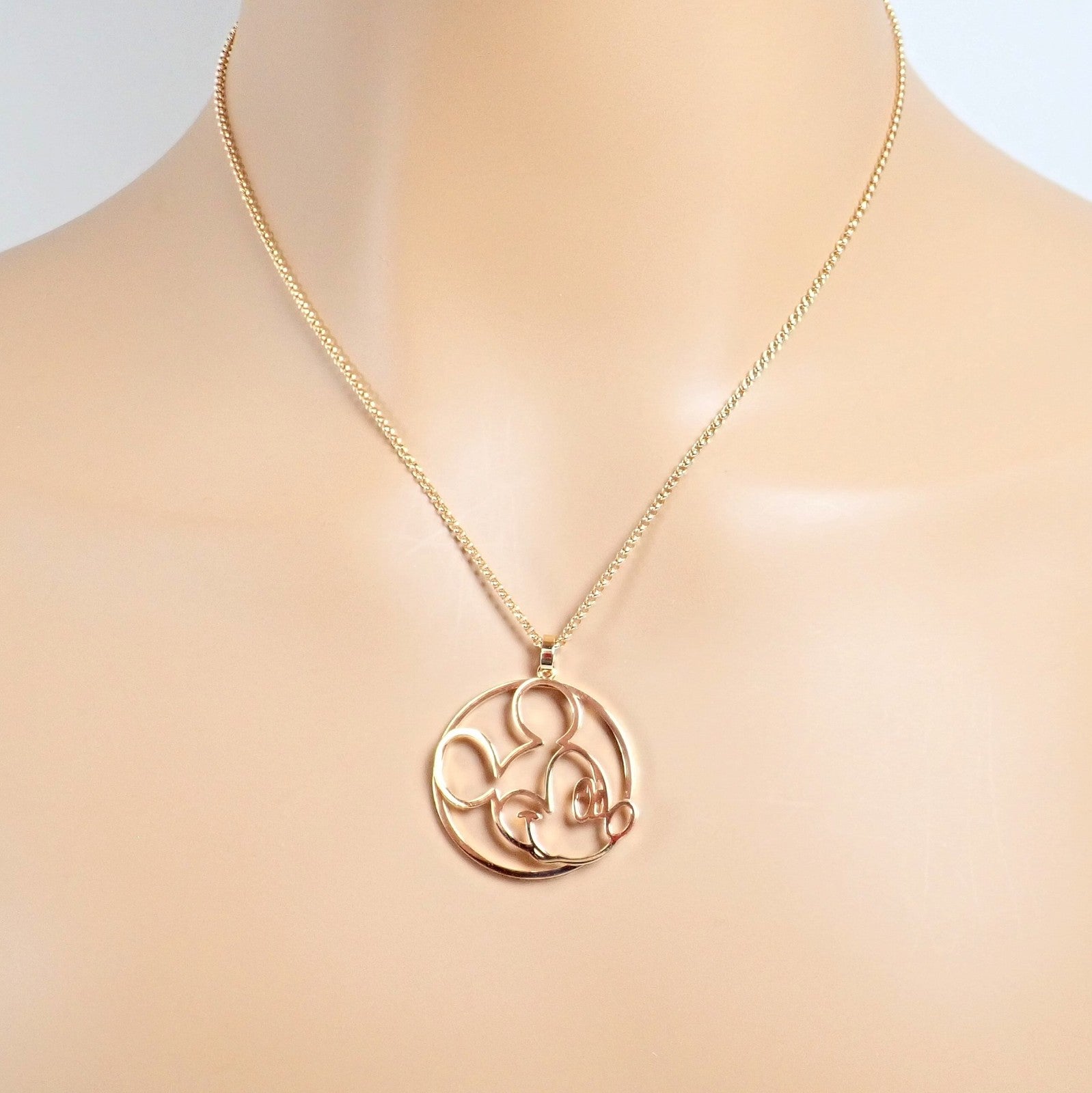 Rare! Chopard Disney World 18k Rose Gold Mickey Mouse Necklace | Fortrove