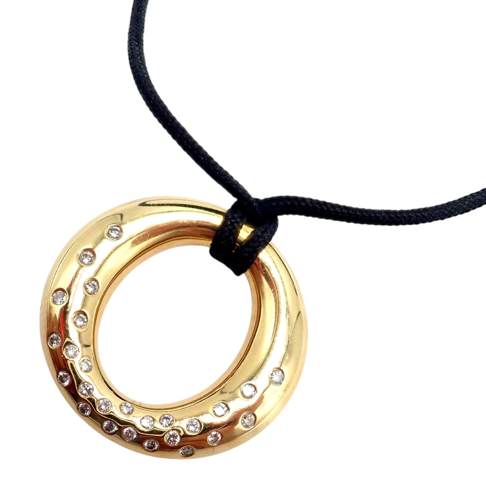 Authentic! Tiffany & Co 18k Yellow Gold Peretti 25mm Diamond Sevillana Necklace | Fortrove
