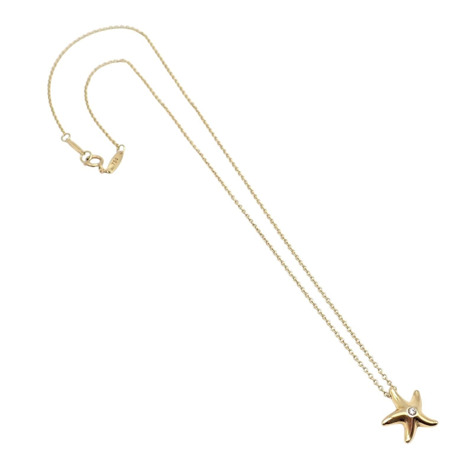 Tiffany & Co. Jewelry & Watches:Fine Jewelry:Necklaces & Pendants Authentic! Tiffany & Co Peretti 18k Yellow Gold Starfish Diamond Necklace