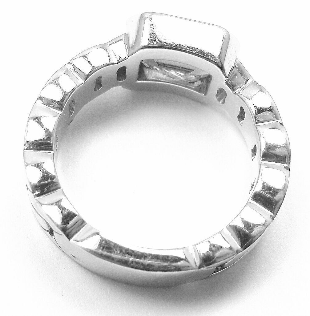 Authentic! Chanel 18k White Gold Tanzanite Band Ring | Fortrove