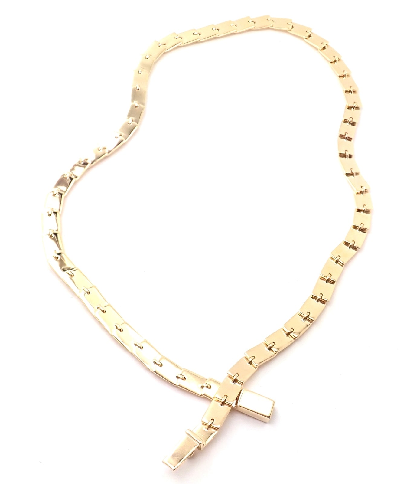 Rare! Authentic Gucci 18k Yellow Gold Diamond Tennis Necklace | Fortrove