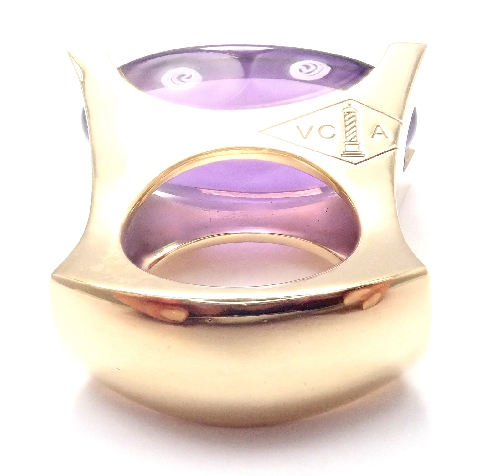 Van Cleef & Arpels Electra 18k Yellow Gold Diamond Large Amethyst Ring Paper | Fortrove