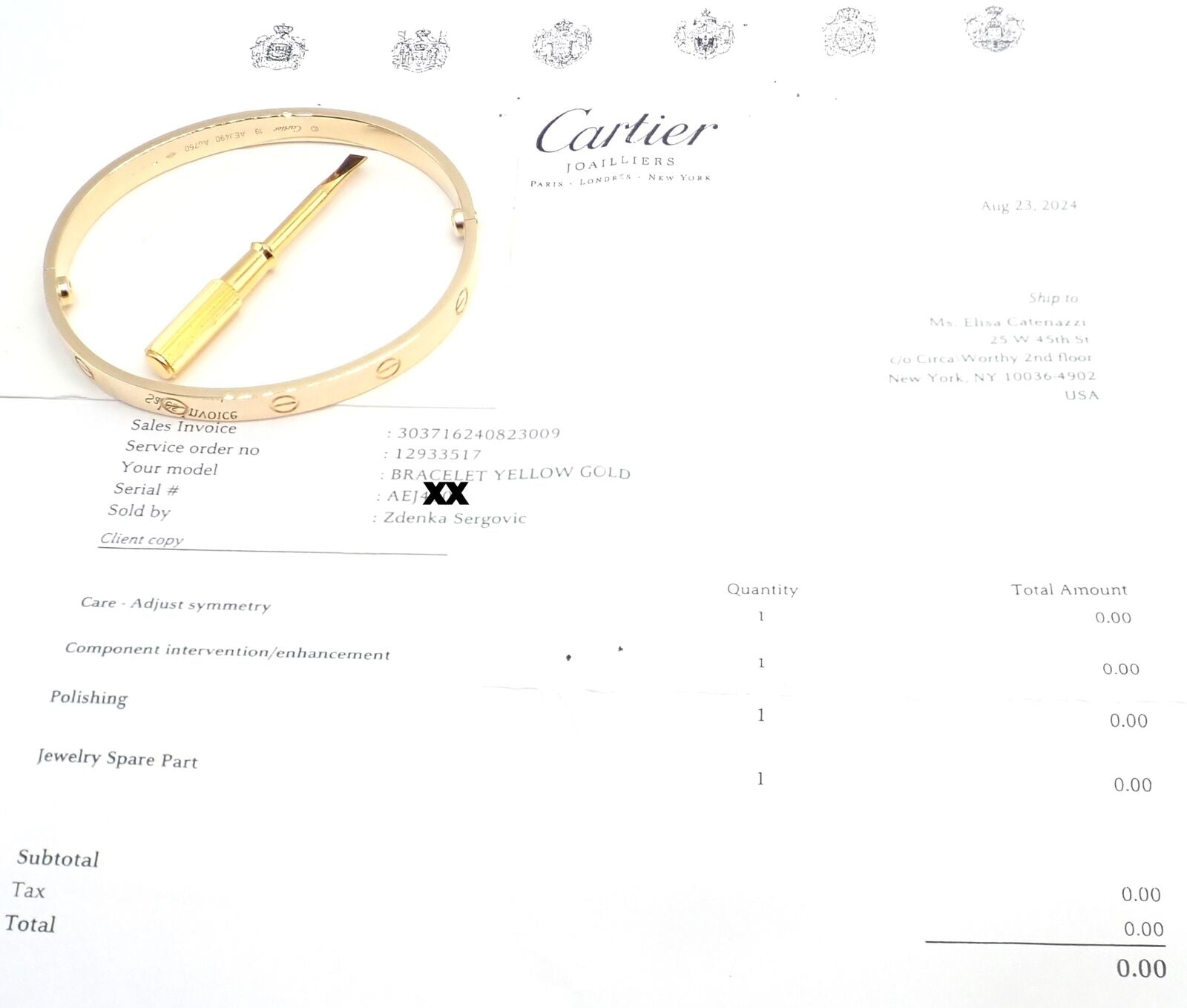 Cartier Jewelry & Watches:Fine Jewelry:Bracelets & Charms Authentic! Cartier 18k Yellow Gold Love Bangle Bracelet Size 19 Paper