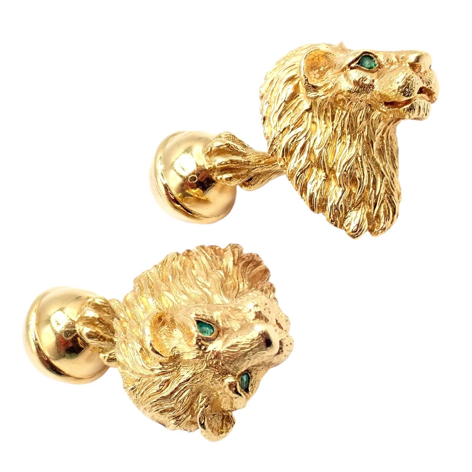 Tiffany & Co. Jewelry & Watches:Men's Jewelry:Cufflinks Rare! Vintage Tiffany & Co. 18k Yellow Gold Emerald Lion Germany 1989 Cufflinks