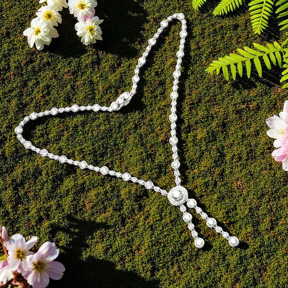 Tiffany & Co Jazz Platinum 8.75ct Diamond Lariat Drop Necklace | Fortrove
