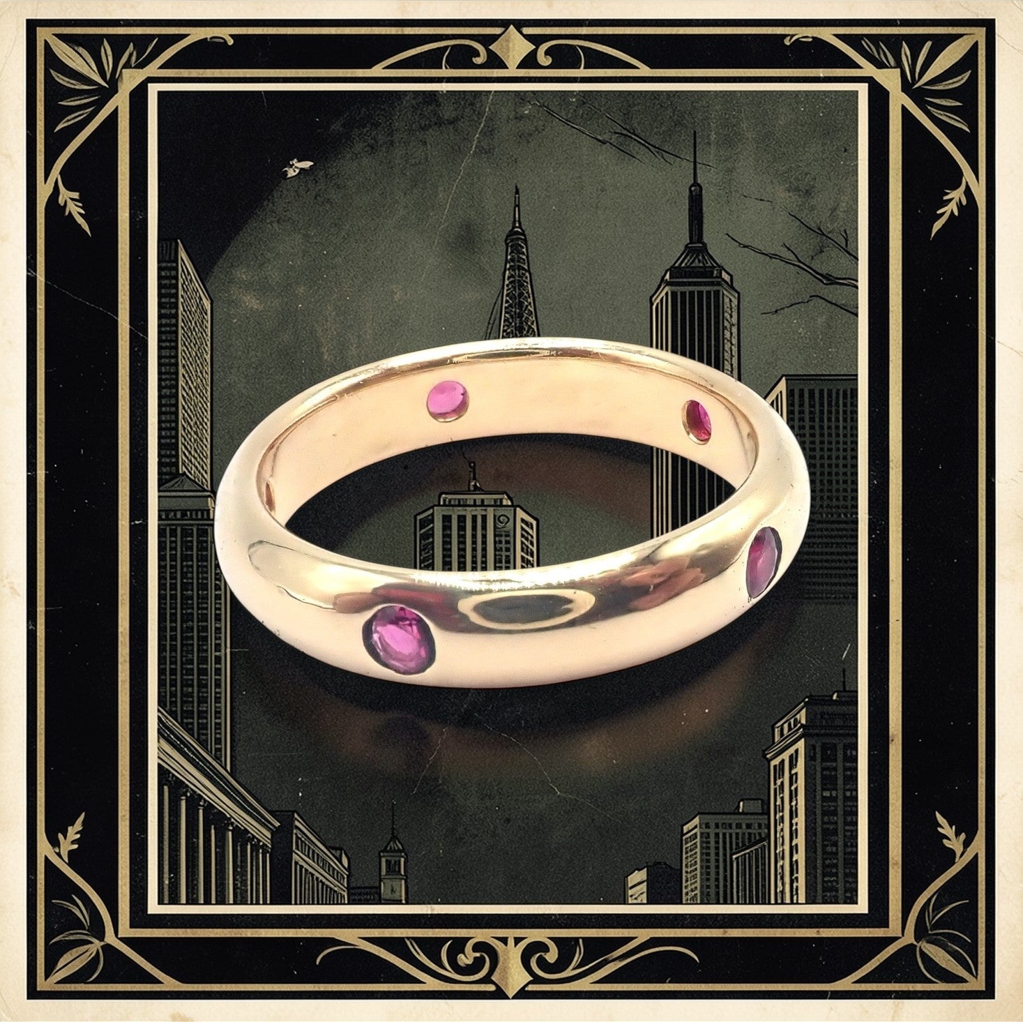 Authentic! Cartier Stella 18k Rose Gold Ruby Band Ring Size 51 | Fortrove