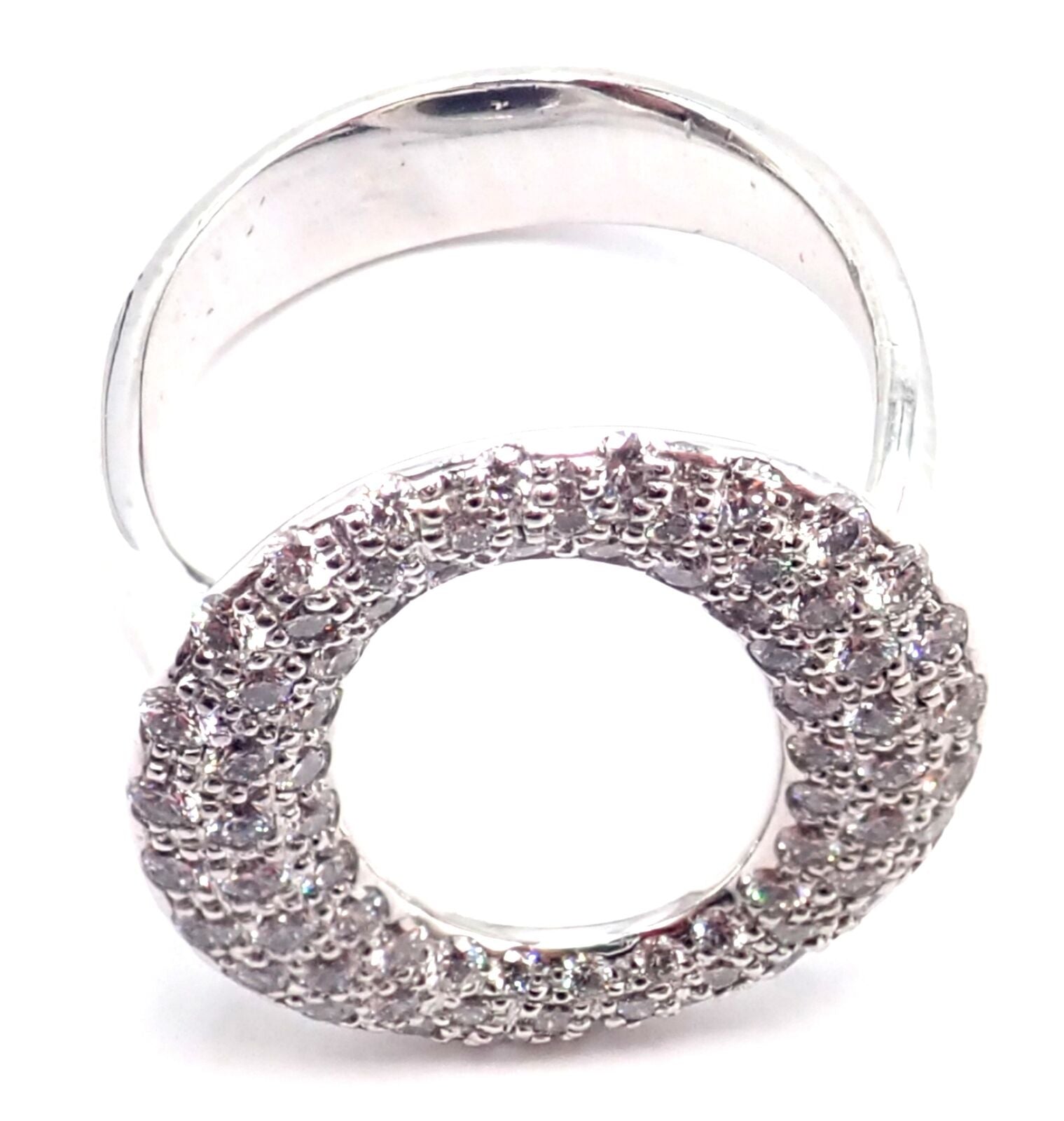 Authentic! Tiffany & Co Elsa Peretti Sevillana Platinum Diamond O Ring | Fortrove