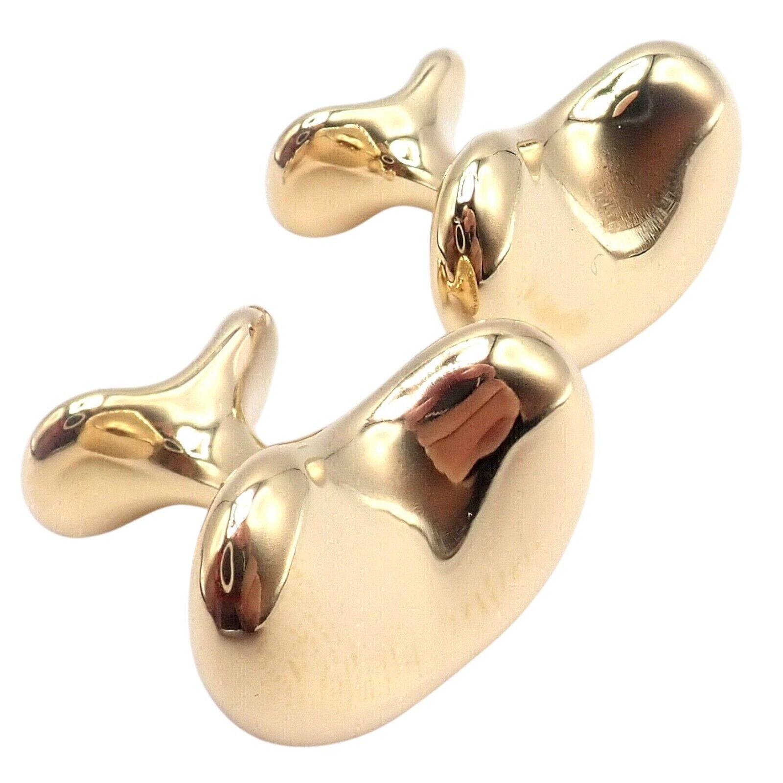 Rare! Vintage Tiffany & Co Peretti 18k Yellow Gold Extra Large Bean Cufflinks | Fortrove