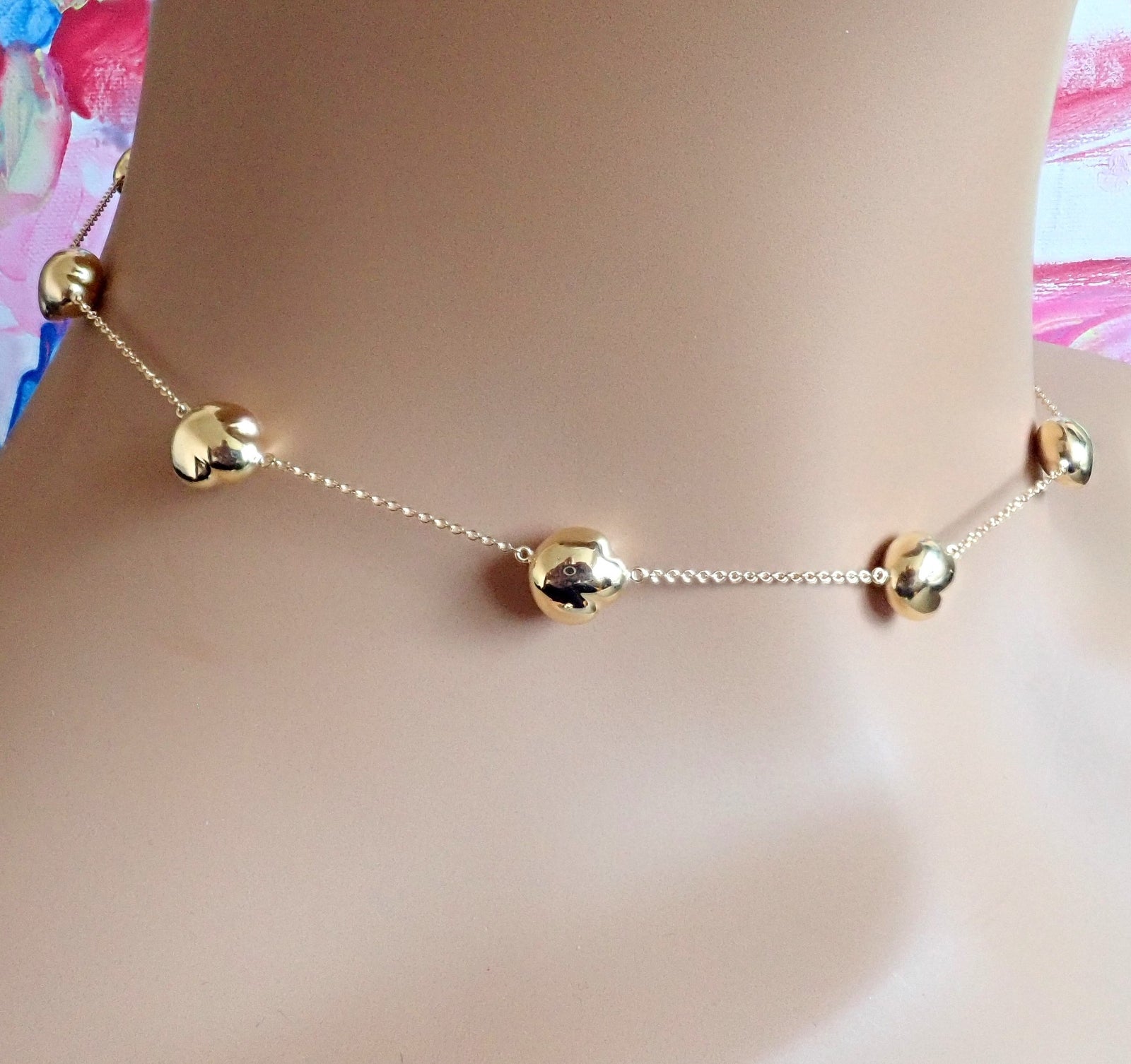 Tiffany & Co. Jewelry & Watches:Fine Jewelry:Necklaces & Pendants Authentic! Tiffany & Co Peretti 18k Yellow Gold Vintage Bean Necklace 14.5"