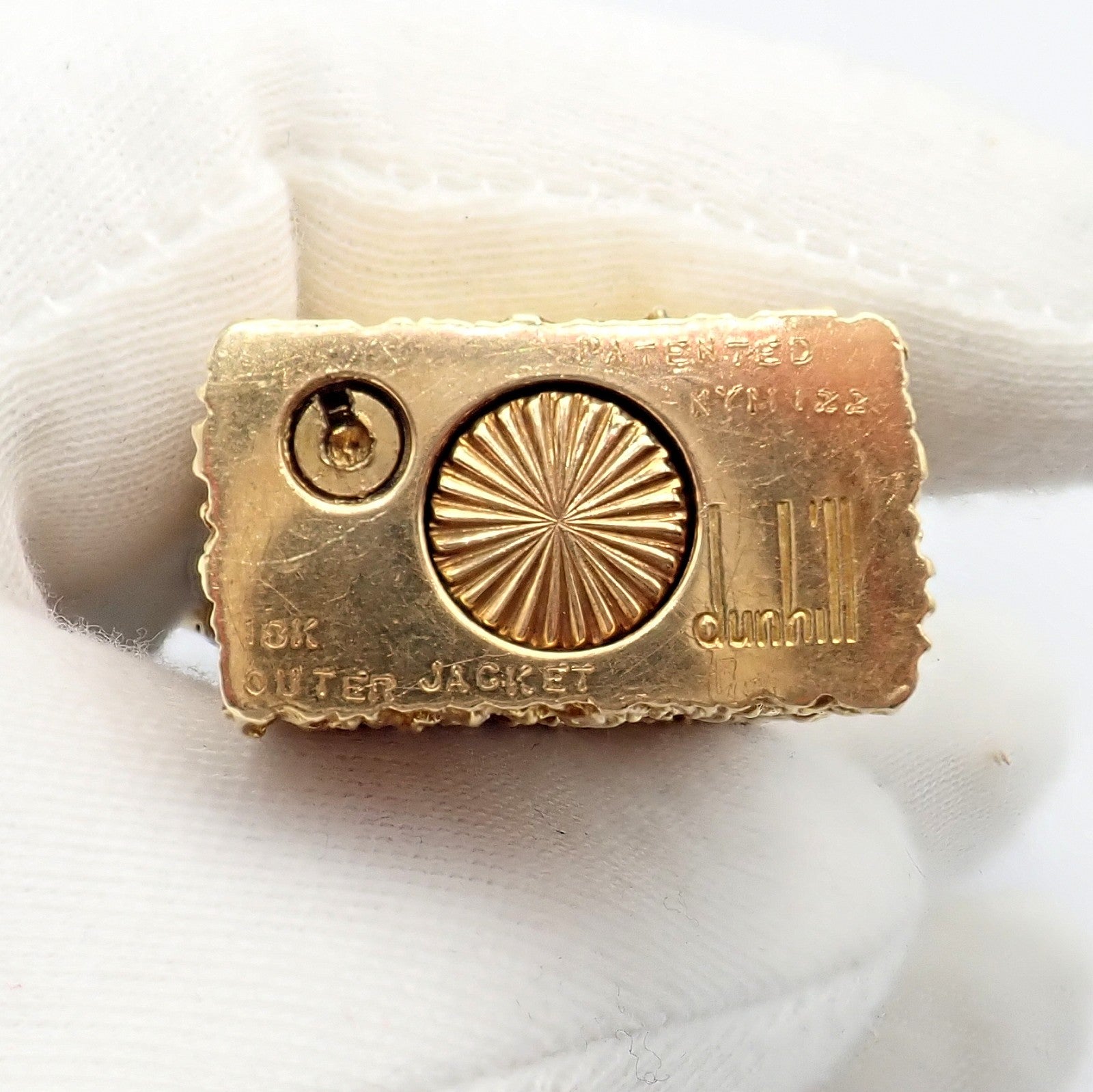 Vintage Dunhill 18k Yellow Gold Ruby Emerald Eagle Rollagas Lighter 1950's | Fortrove