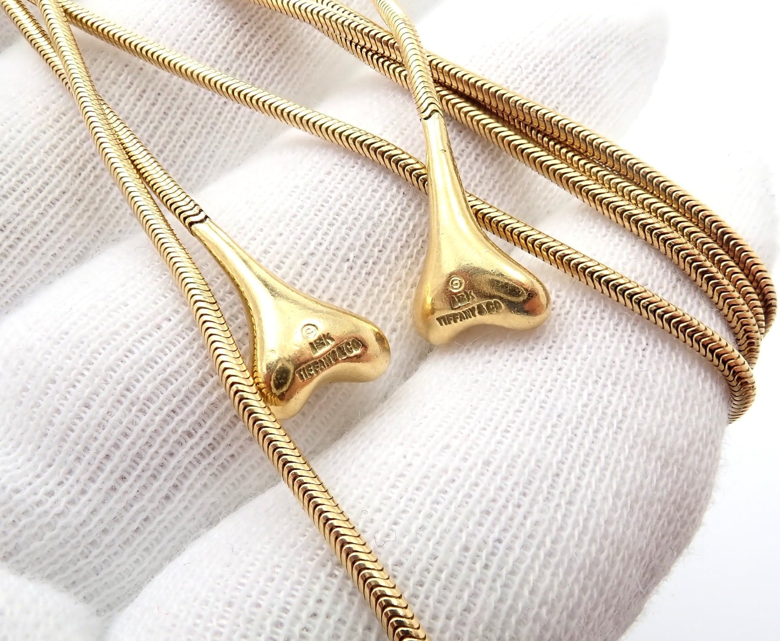 Authentic! Vintage Tiffany & Co 18k Yellow Gold 51" Extra Long Ginkgo Necklace | Fortrove