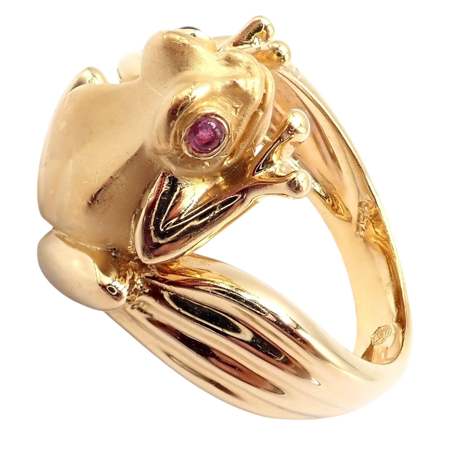 Rare! Carrera Y Carrera CyC 18k Yellow Gold Frog Ruby Ring | Fortrove