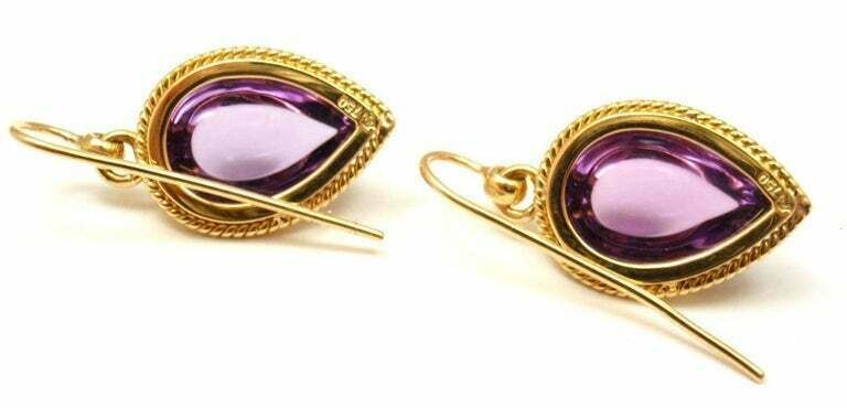 Temple St Clair Jewelry & Watches:Fine Jewelry:Earrings New! Authentic Temple St. Clair 18k Yellow Gold Chinese Bead Amethyst Earrings
