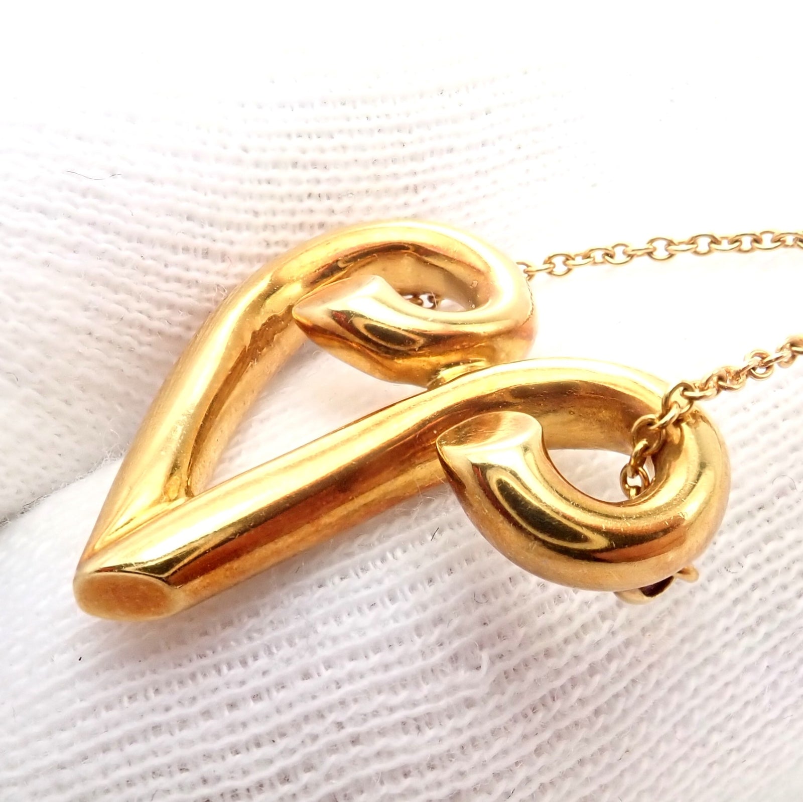 Tiffany & Co Picasso 18k Yellow Gold Large Zodiac Aries Pendant Necklace | Fortrove