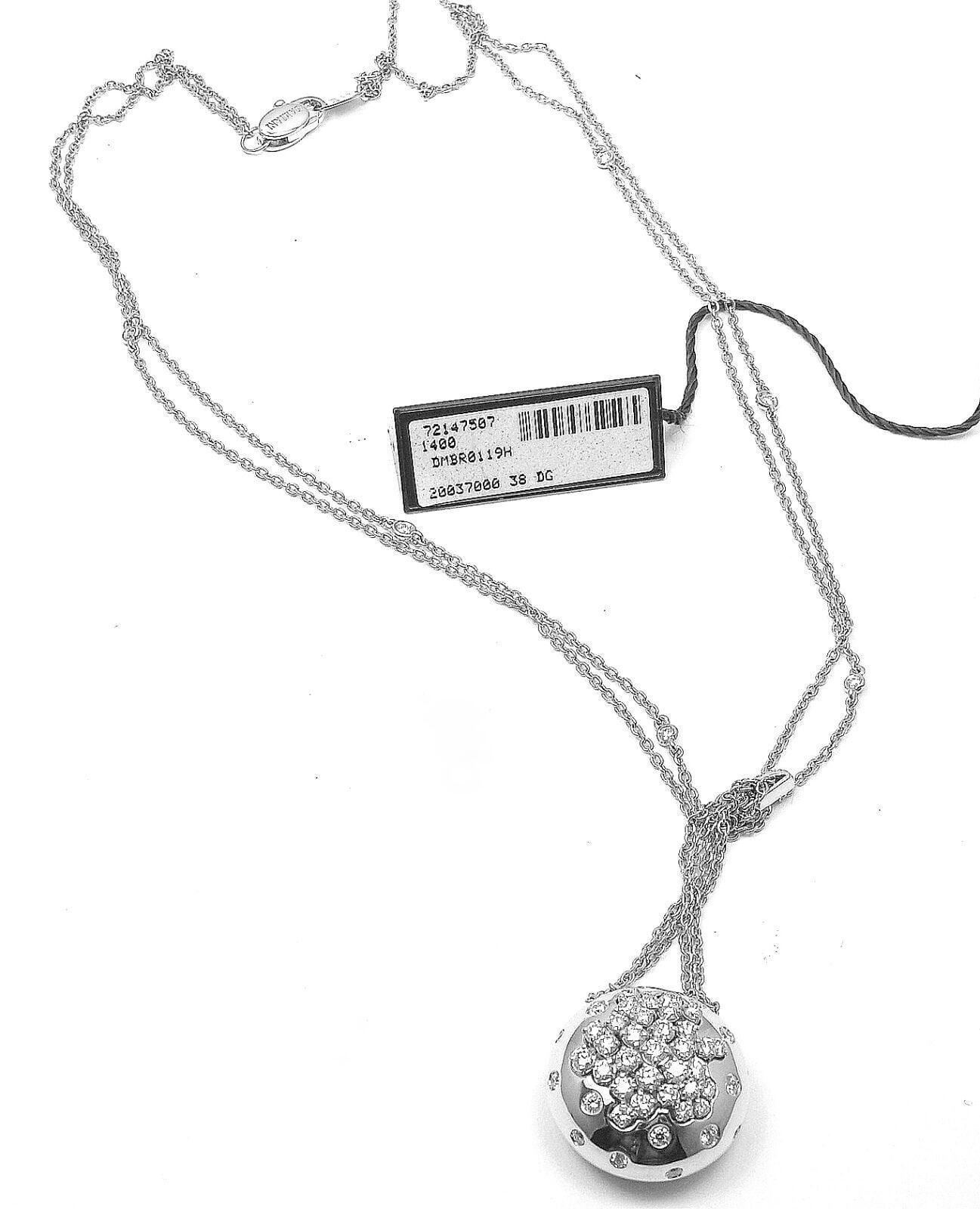 Damiani Jewelry & Watches:Fine Jewelry:Necklaces & Pendants Authentic Damiani 18k White Gold Diamond Drop Cluster Pendant Necklace