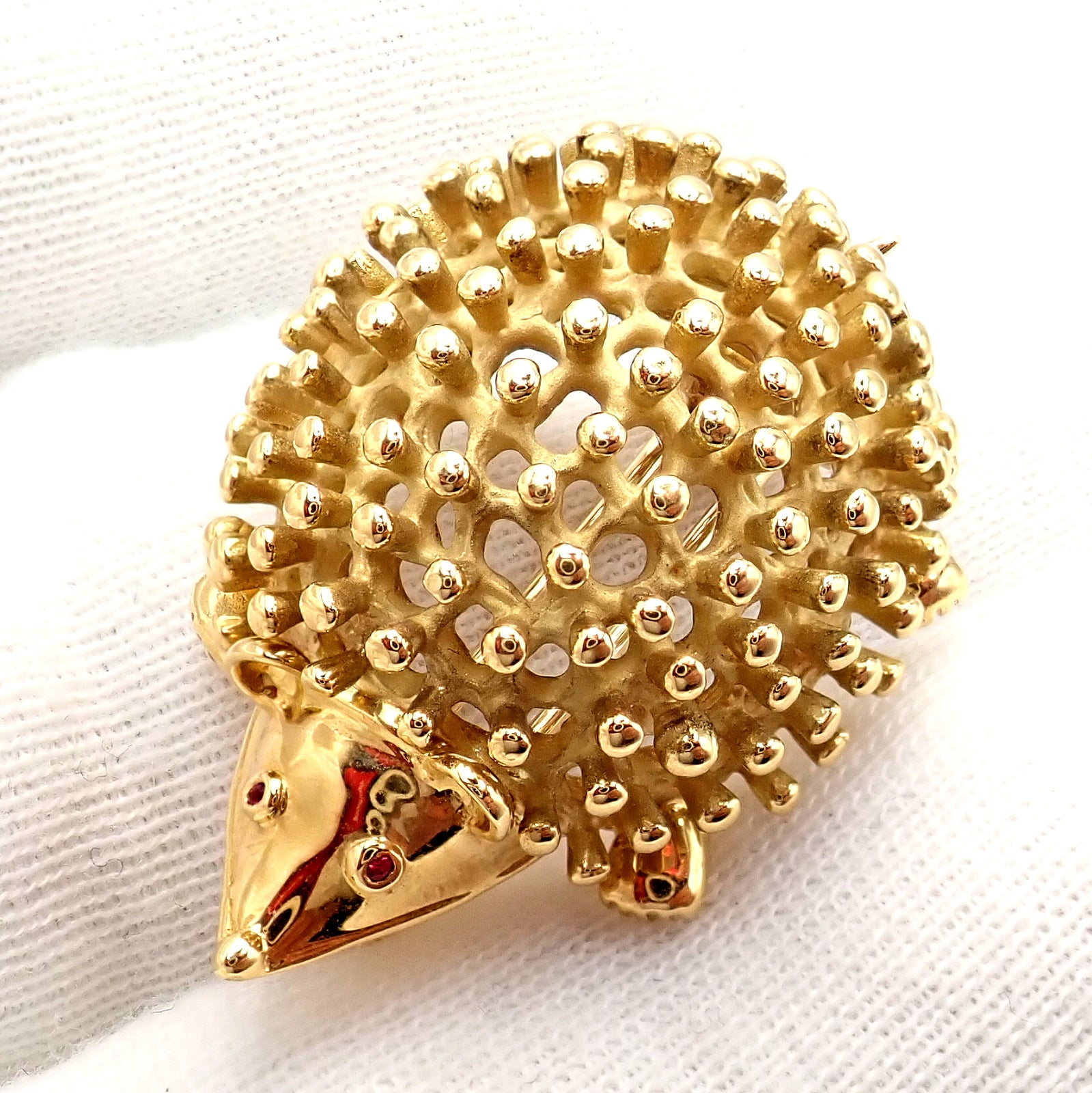 Vintage! Tiffany & Co Schlumberger 18k Yellow Gold Hedgehog Sweet Brooch Pin | Fortrove