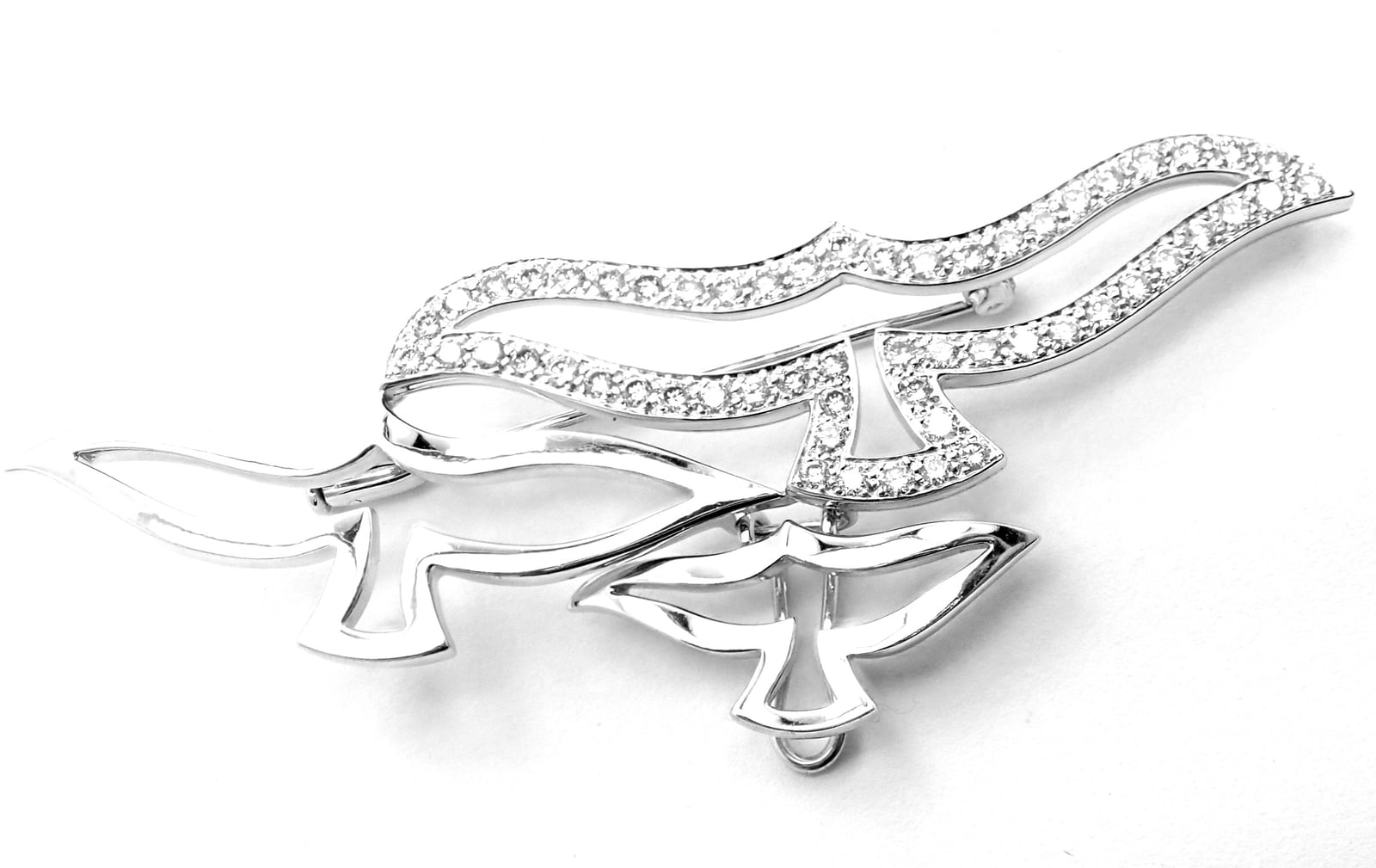 Cartier Jewelry & Watches:Fine Jewelry:Brooches & Pins Rare! Authentic Cartier Bird 18k White Gold Diamond Pendant Pin Brooch