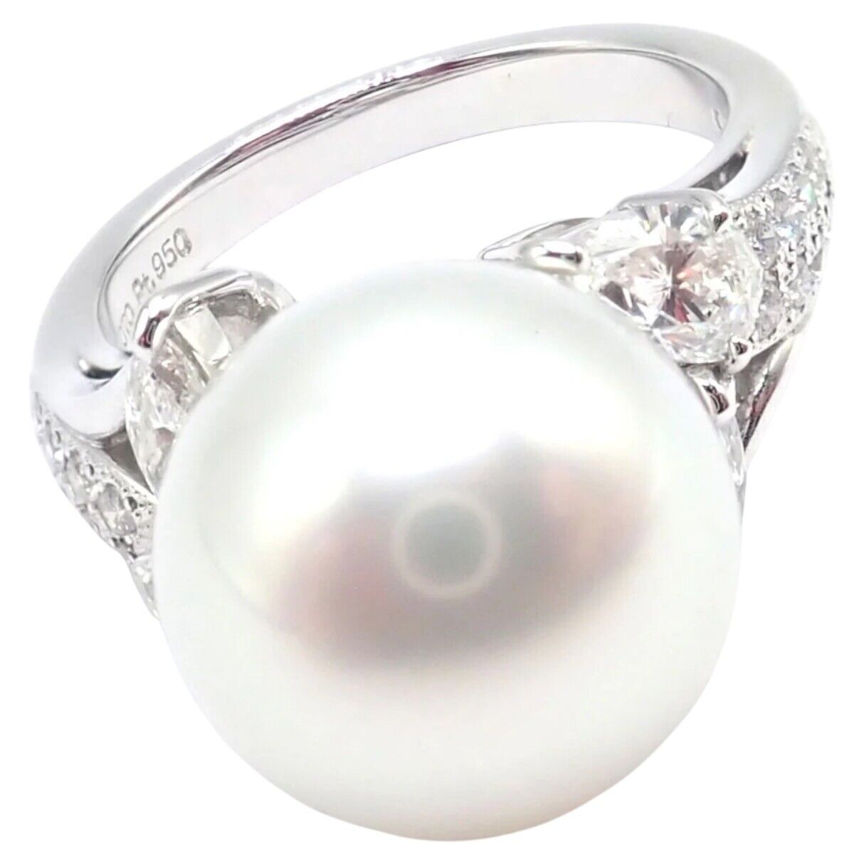 Mikimoto Jewelry & Watches:Fine Jewelry:Rings Rare! Authentic Mikimoto Platinum Diamond Large 12.5mm South Sea Pearl Ring