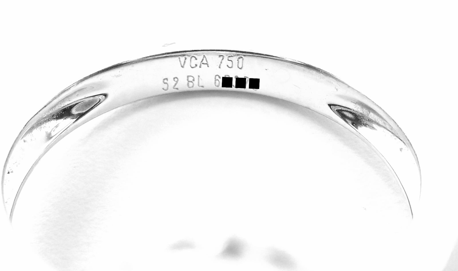 Authentic! Van Cleef & Arpels Alhambra 18k White Gold Pink Opal Diamond Ring | Fortrove