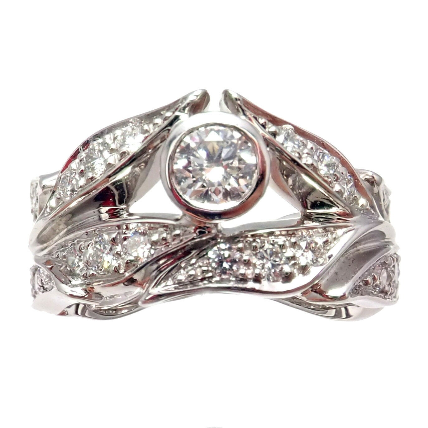 Damiani Jewelry & Watches:Vintage & Antique Jewelry:Rings Authentic Carrera Y Carrera 18k Mi Princes Greco Roman Diamond Crown Ring Size 6