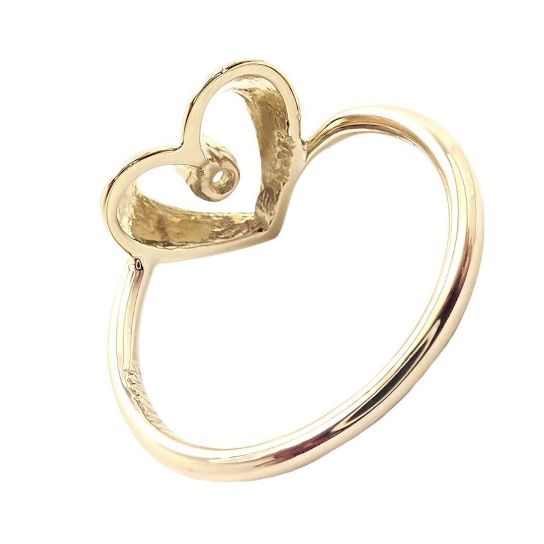 Authentic! Vintage Tiffany & Co 18k Yellow Gold Diamond Heart Ring | Fortrove