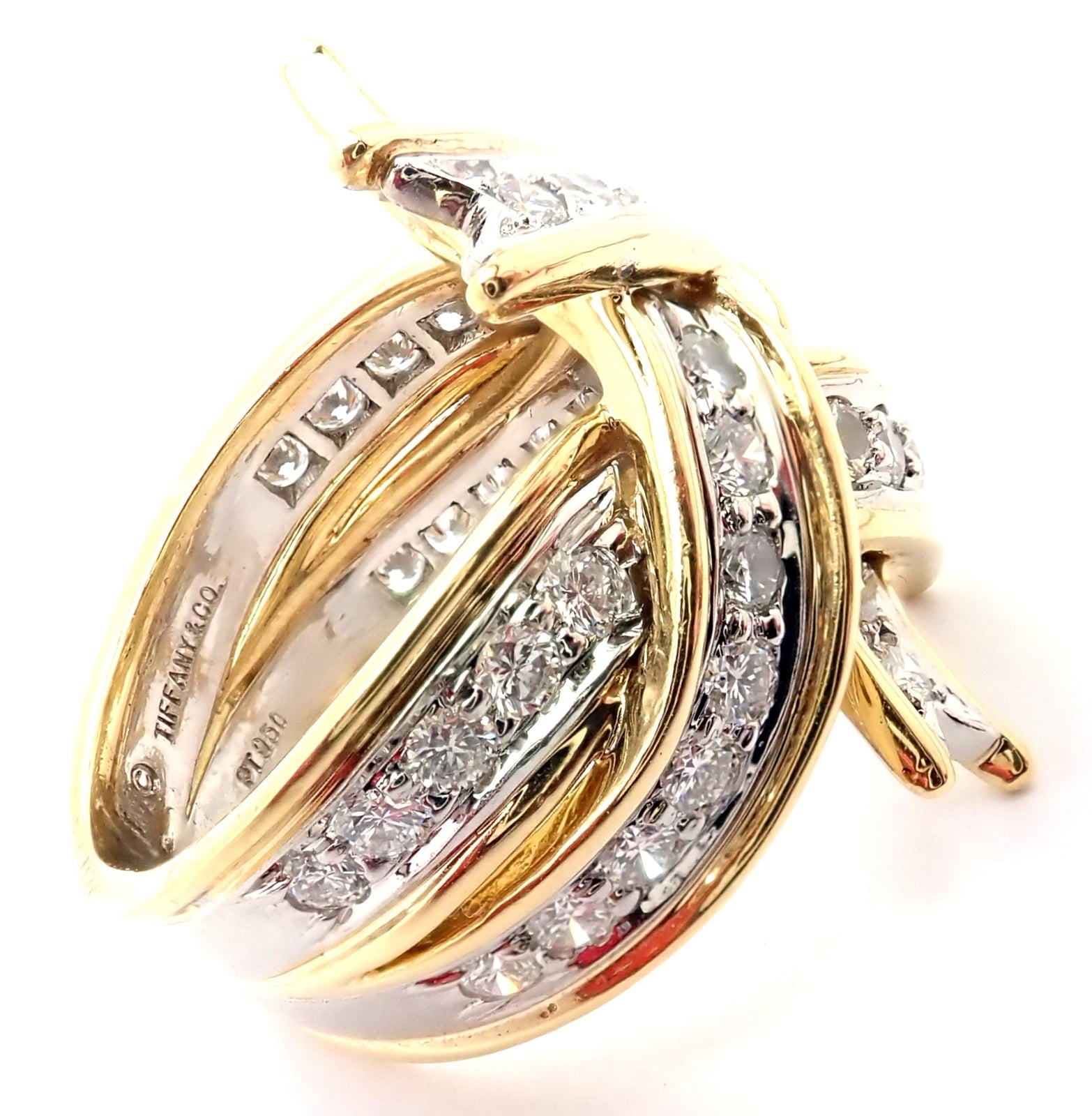 Tiffany & Co. Jewelry & Watches:Fine Jewelry:Rings Rare! Authentic Tiffany & Co Platinum Diamond Ribbon Box Ring