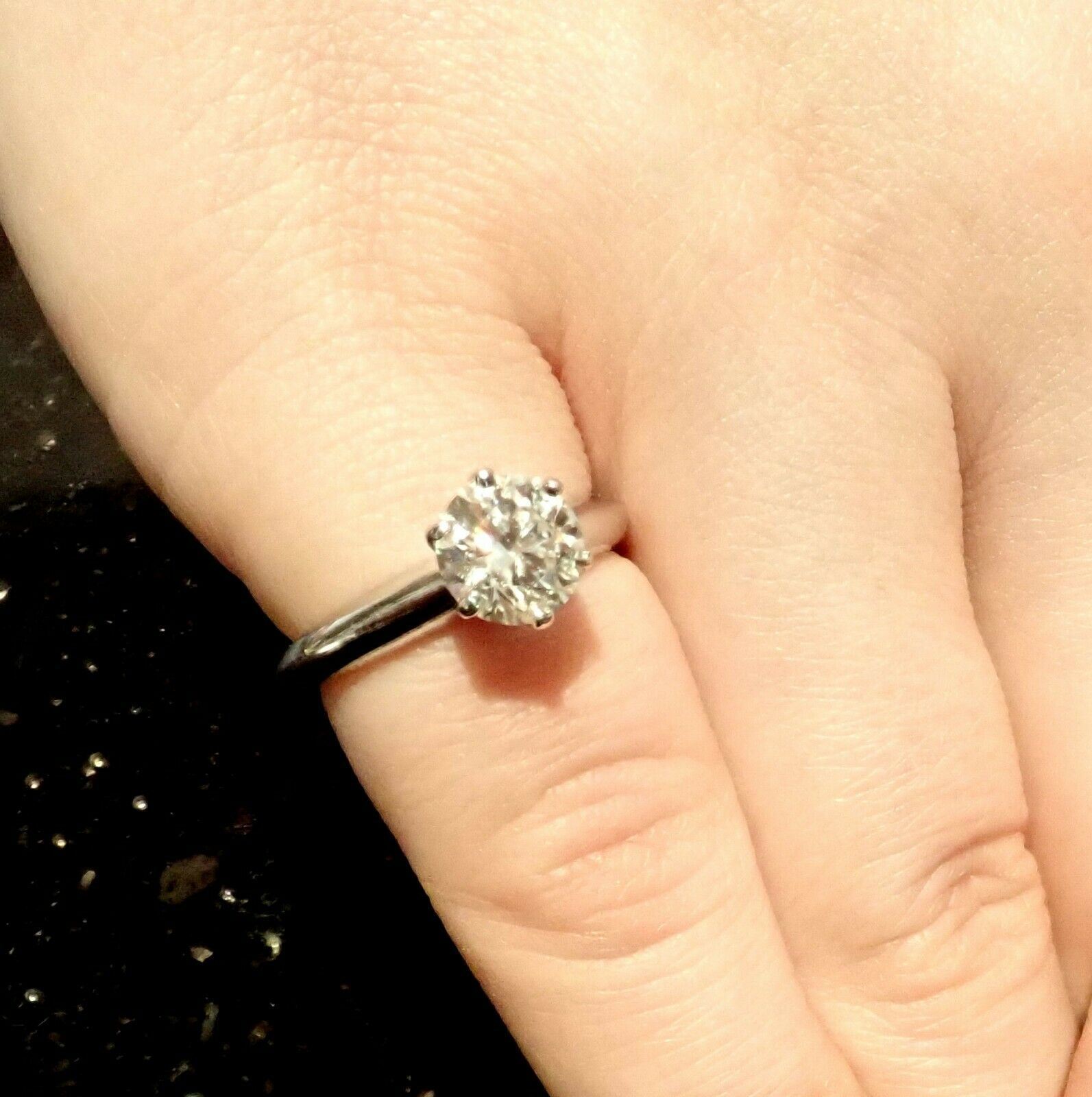 Tiffany & Co. Jewelry & Watches:Vintage & Antique Jewelry:Rings Authentic! Tiffany & Co. Platinum 1.13ct Diamond H VS1 XXX Engagement Ring Cert
