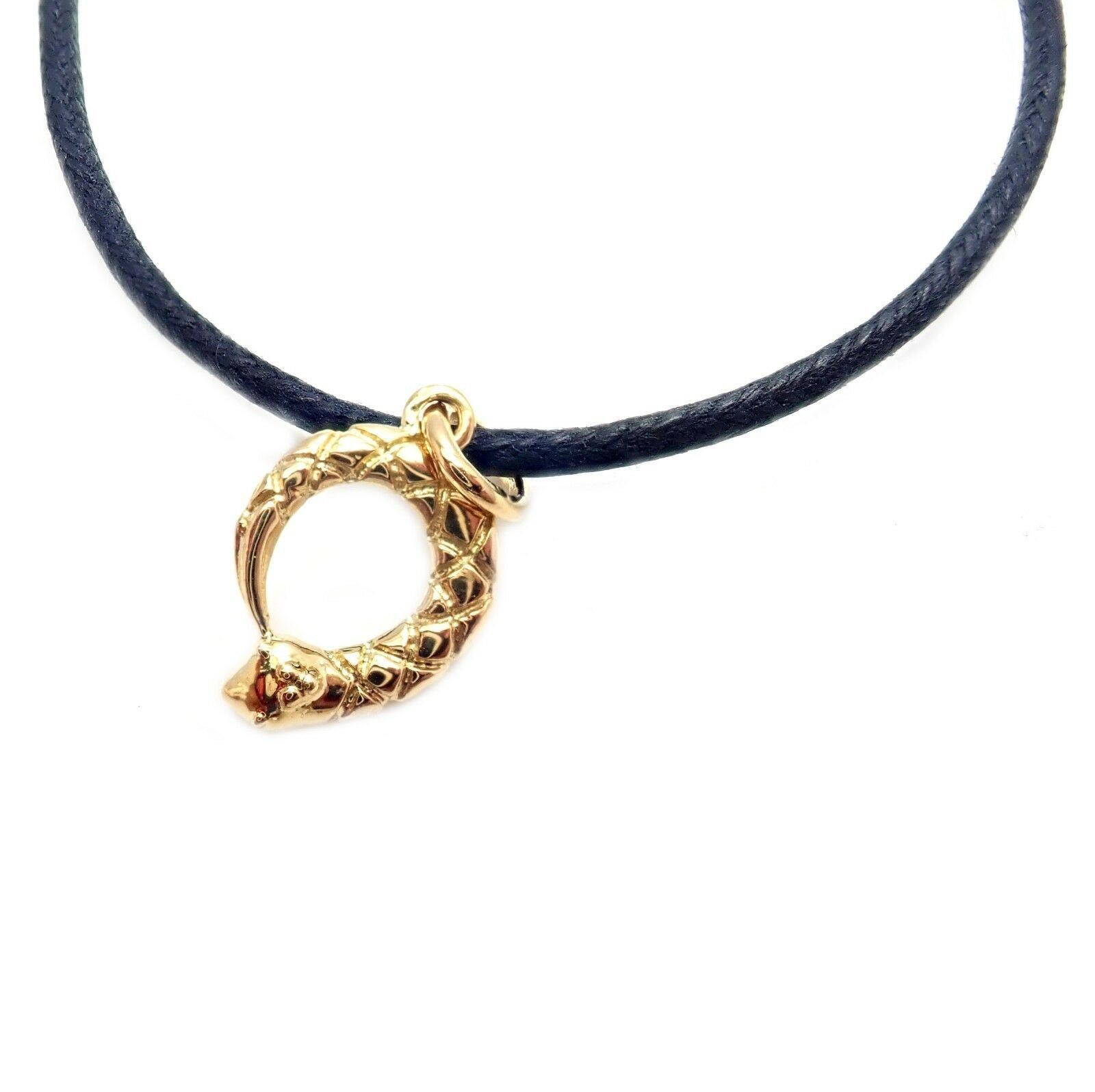 Temple St Clair 18k Snake Serpent Charm Cord Bracelet | Fortrove