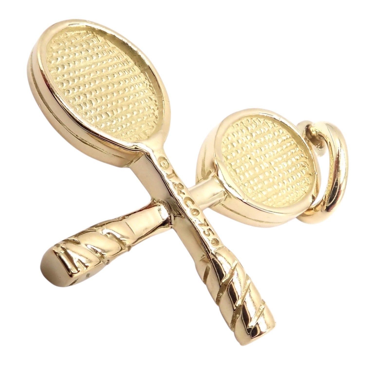Rare Vintage Tiffany & Co. 18k Yellow + White Gold Tennis Rackets Diamond Charm | Fortrove