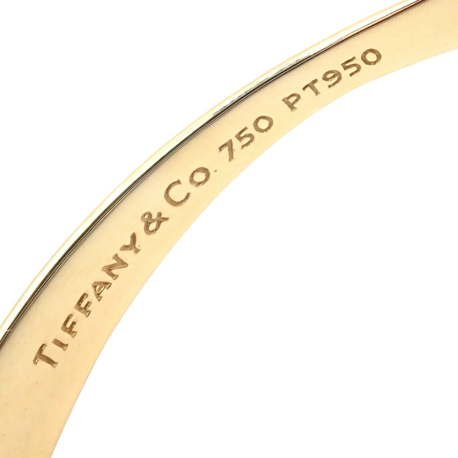 Tiffany & Co. Jewelry & Watches:Fine Jewelry:Bracelets & Charms Tiffany & Co 18k Yellow Gold Platinum Etoile Diamond Crossover Bangle Bracelet