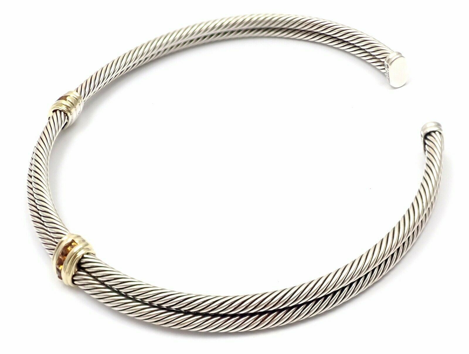 David Yurman Jewelry & Watches:Fine Jewelry:Necklaces & Pendants Authentic! David Yurman 14k Gold Silver Citrine Double Cable Collar Necklace