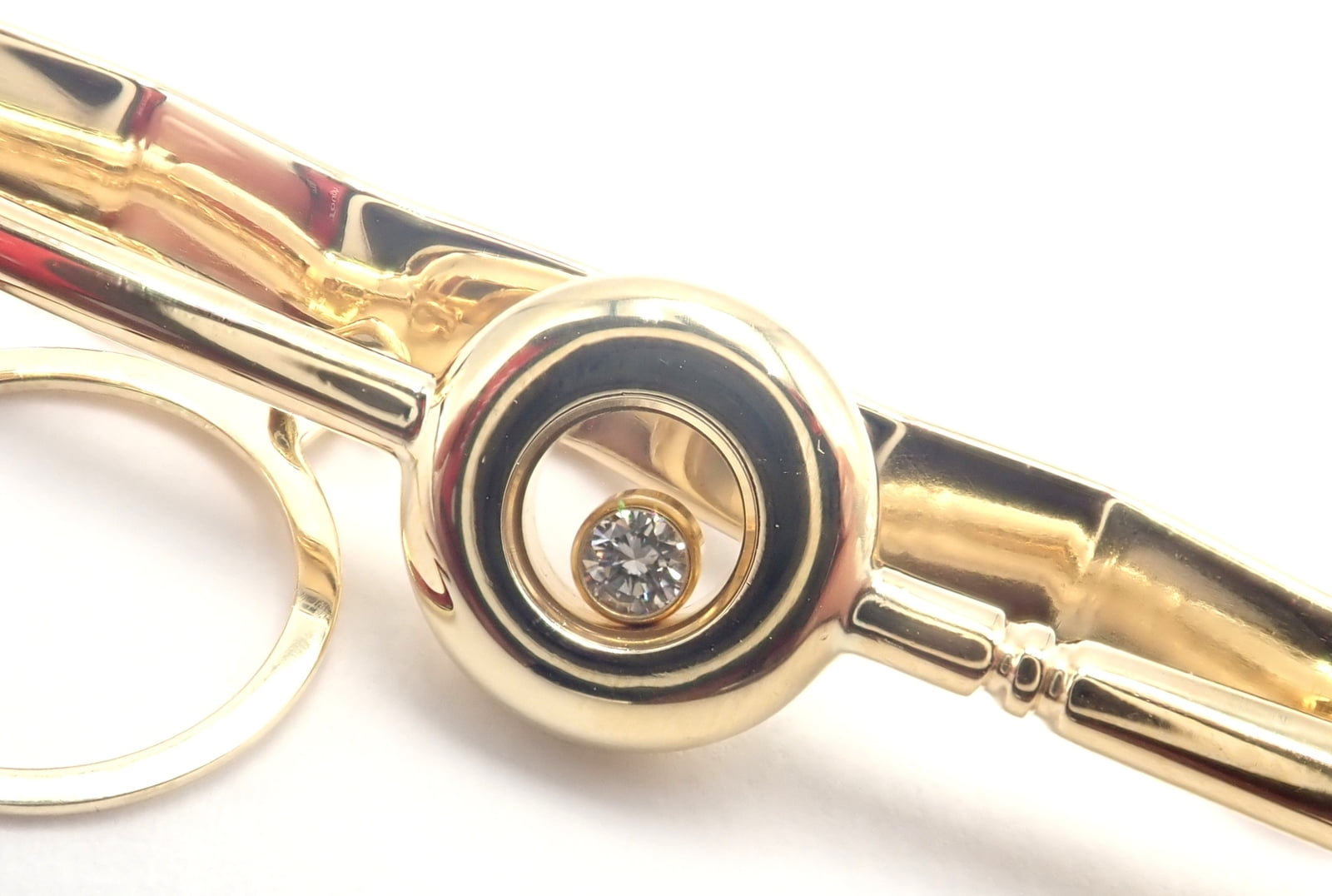 Authentic Vintage Chopard 18k Yellow Gold Happy Diamond Golf Club Tie Clip Clasp | Fortrove