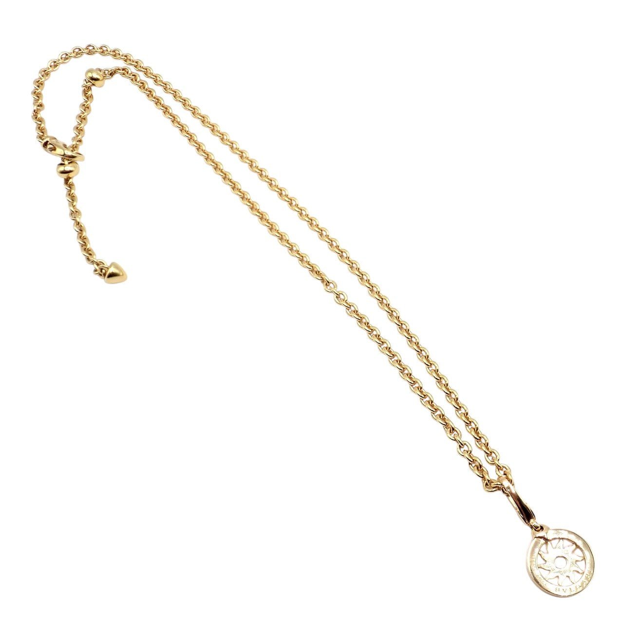 Authentic! Bvlgari Bulgari 18k Yellow Gold 19.5" Tondo Sun Pendant Necklace | Fortrove